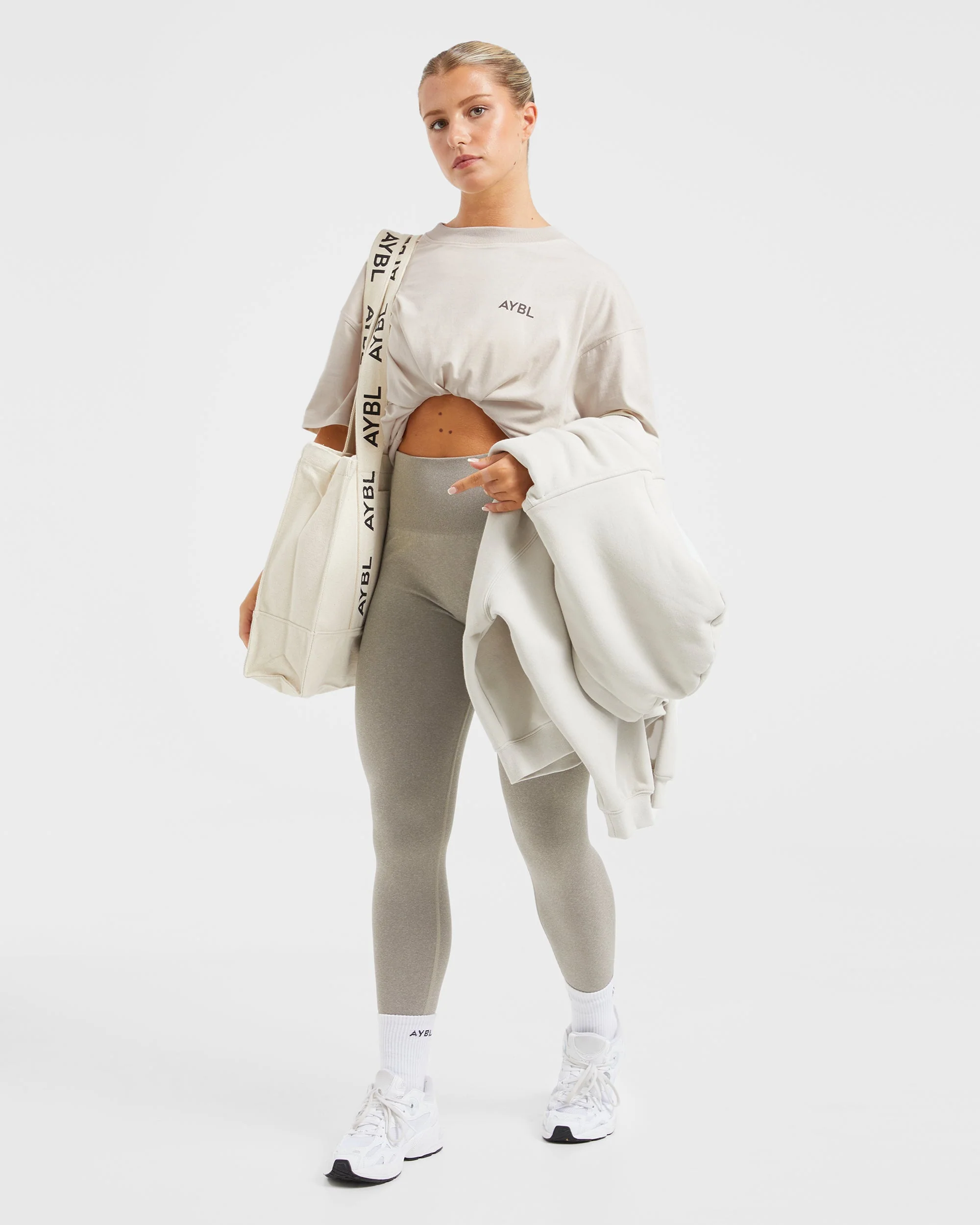 Lift Graphic Oversized T Shirt - Beige - Image 7
