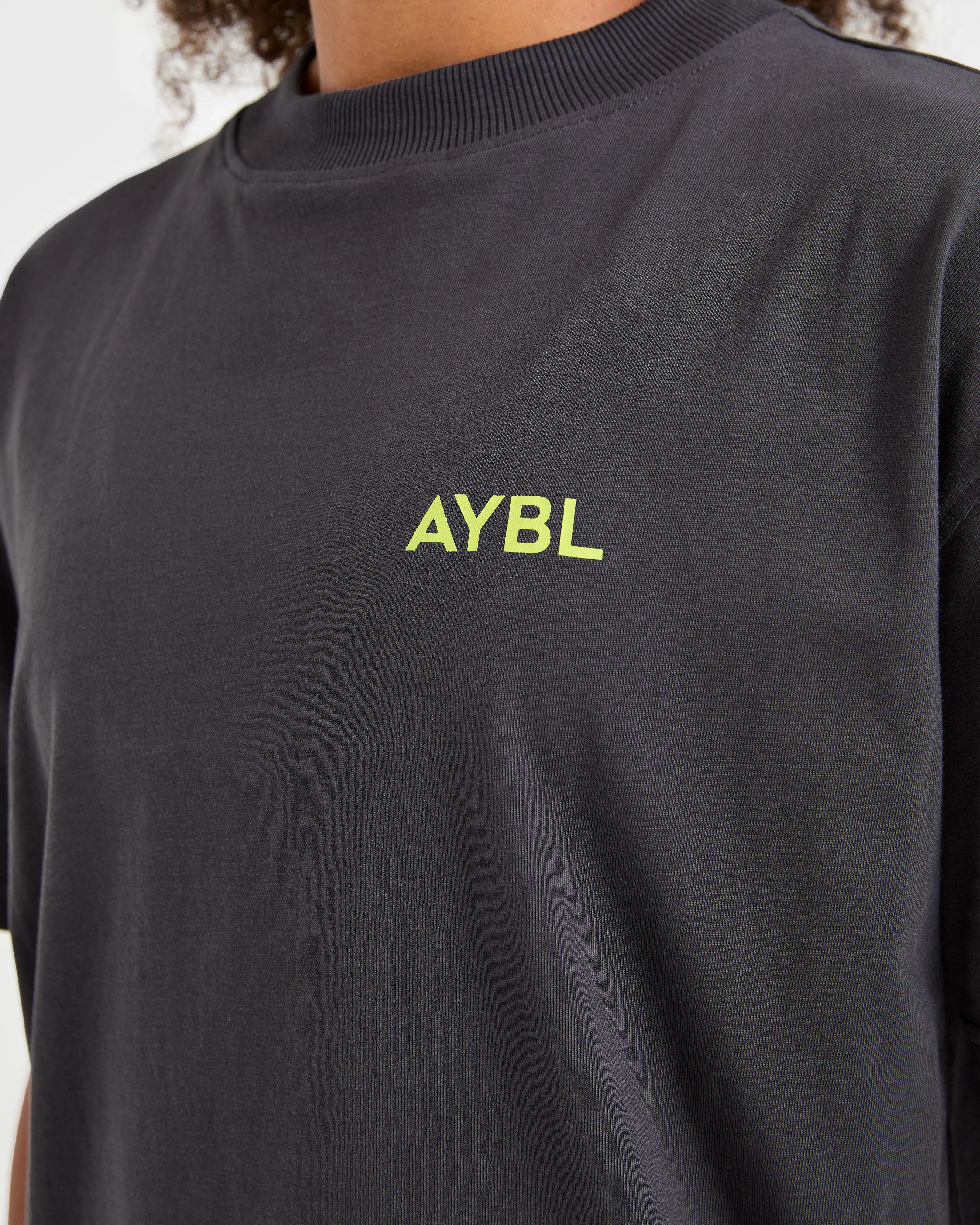 Lift Graphic Oversized T Shirt - Charcoal/Lime - Image 5