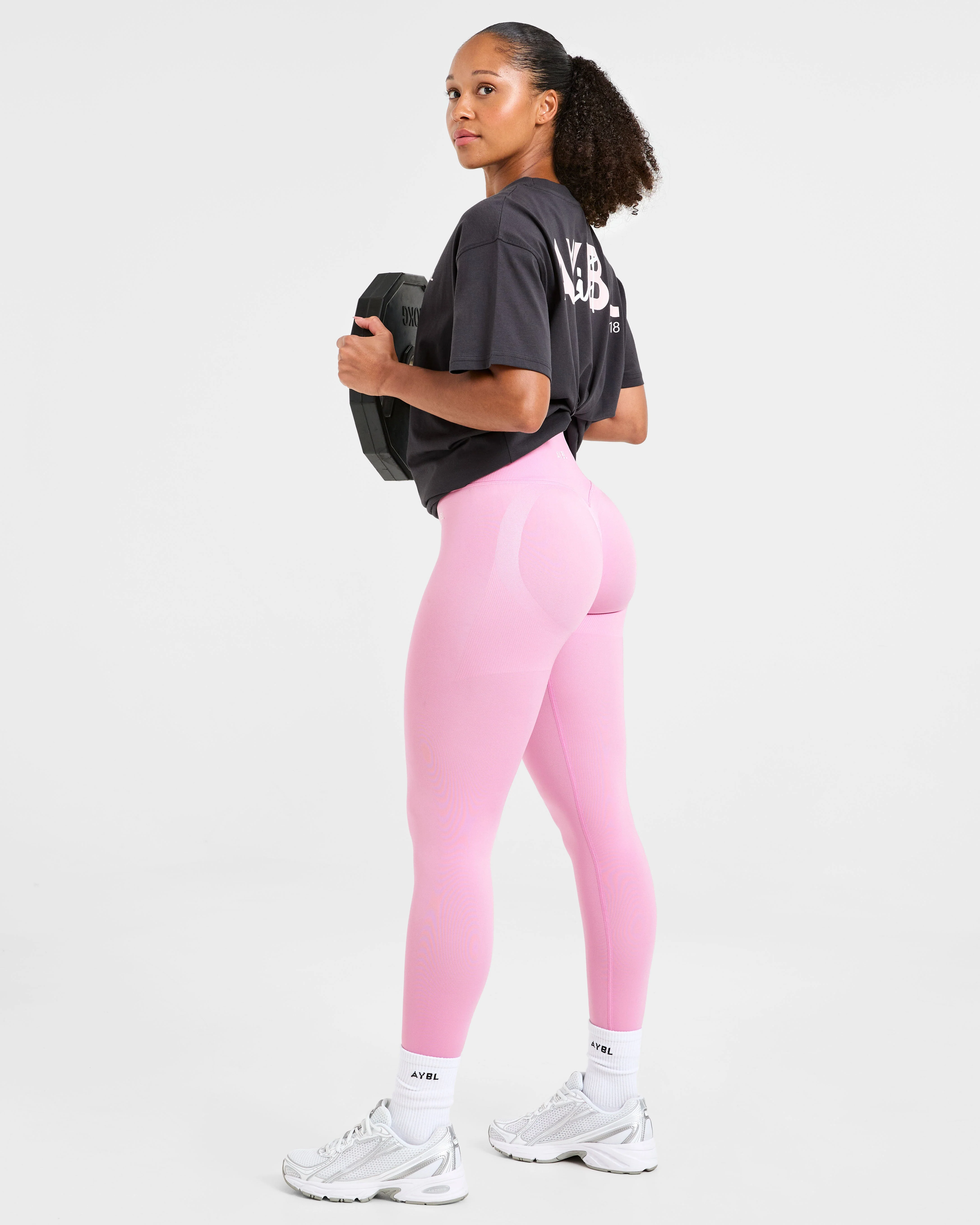 Lift Graphic Oversized T Shirt - Charcoal/Rose - Image 7