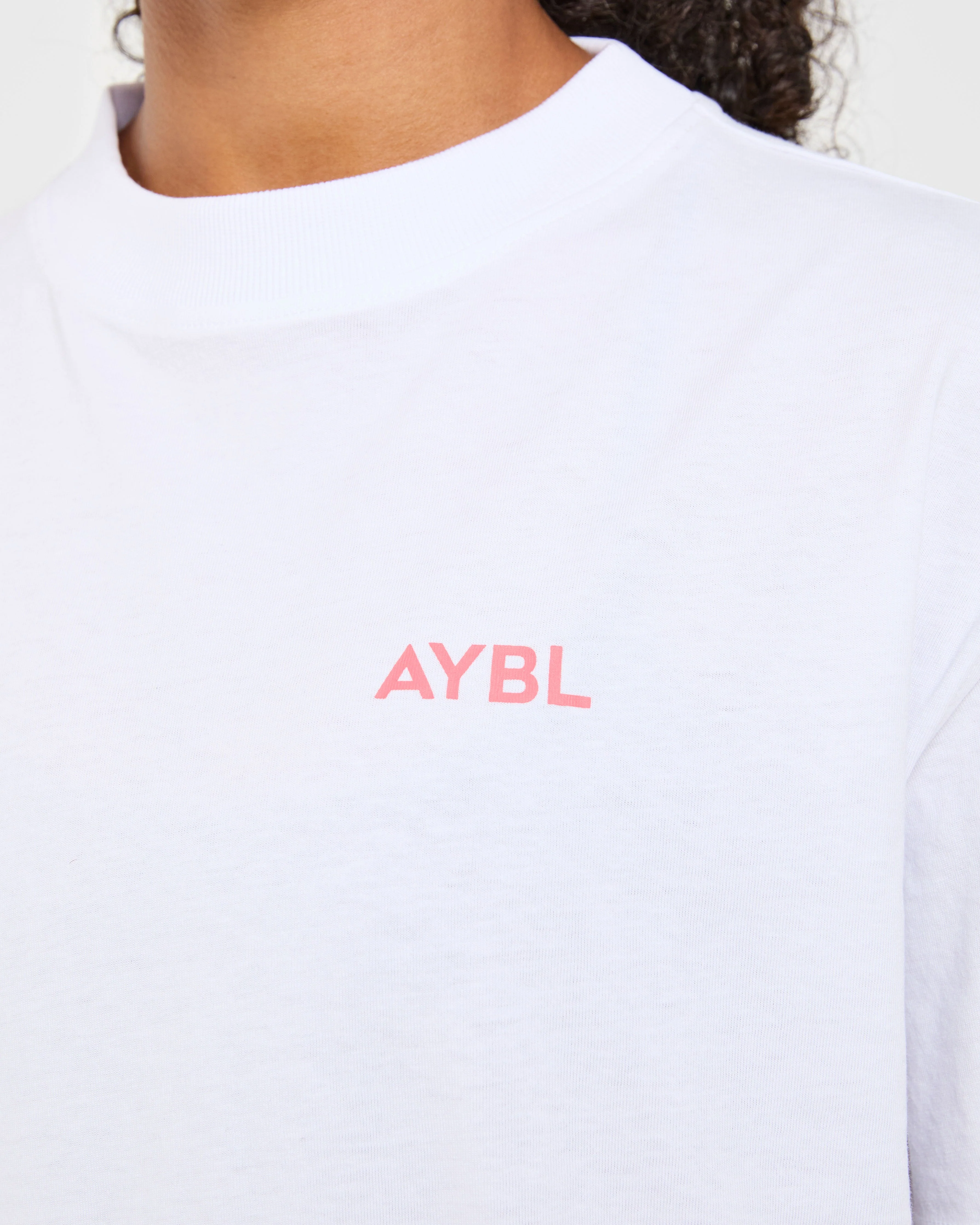 Lift Graphic Oversized T Shirt - Blanc/Coral Peach - Image 5