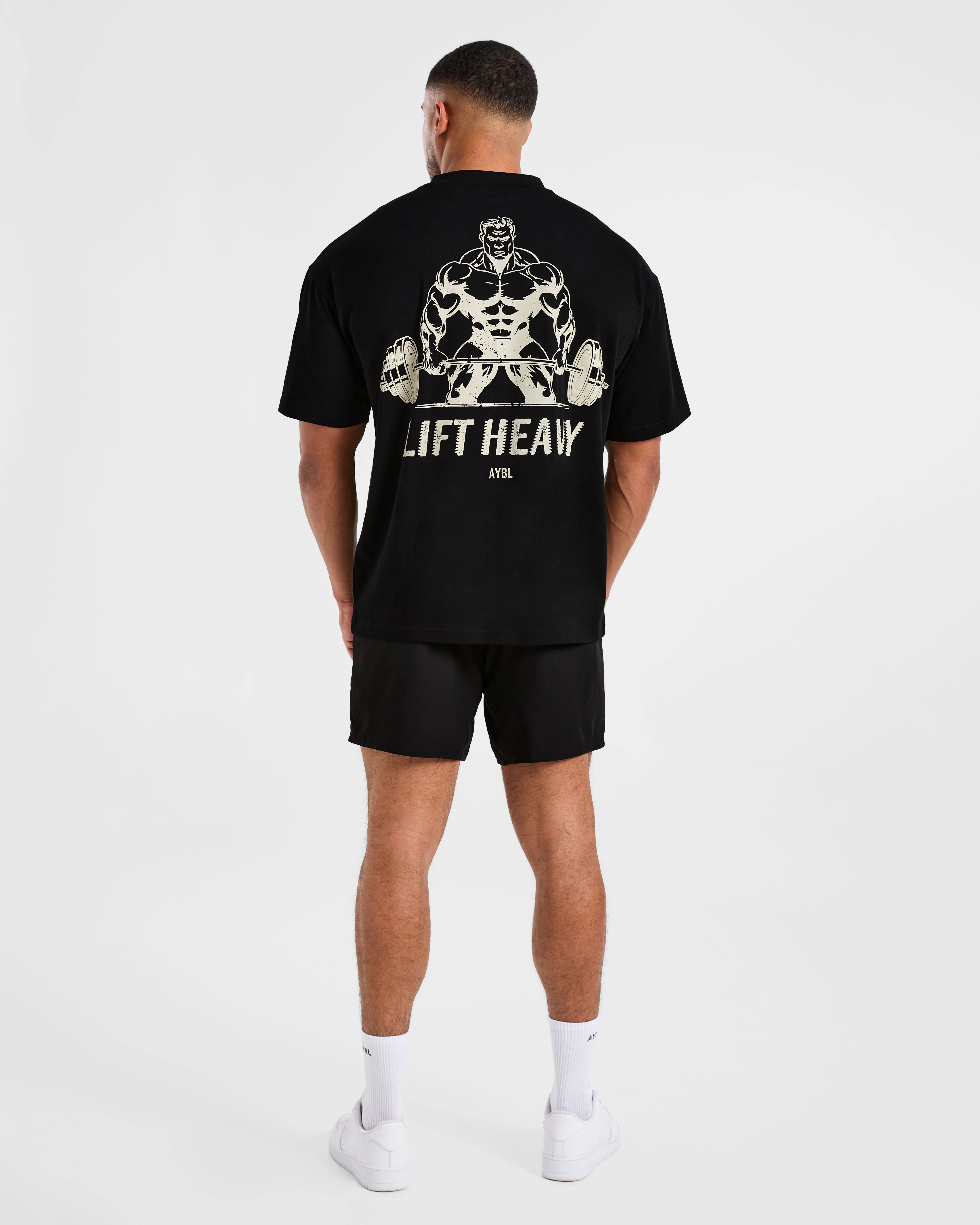 Lift Heavy Oversized T Shirt - Noir/Off Blanc - Image 4