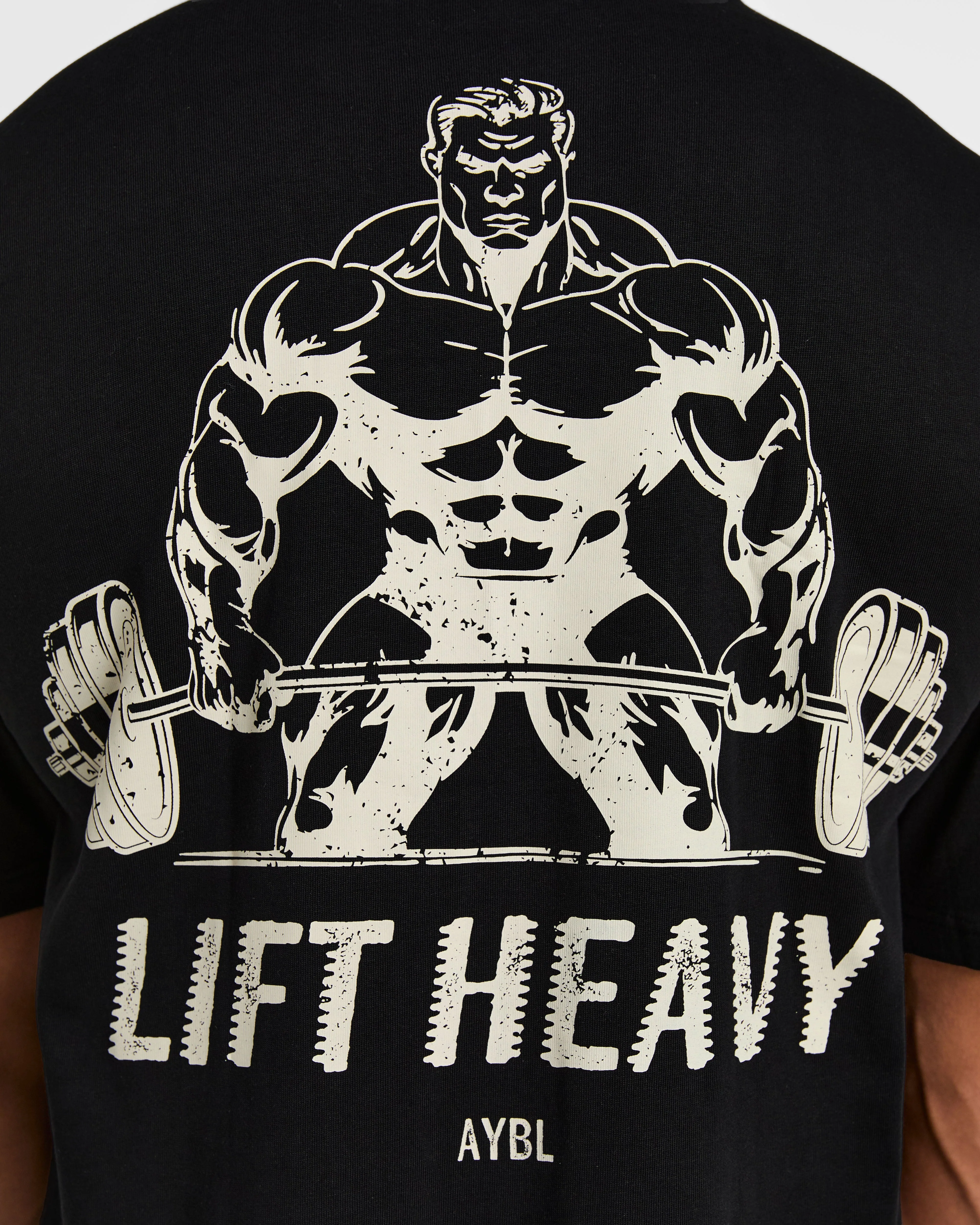 Lift Heavy Oversized T Shirt - Noir/Off Blanc - Image 6
