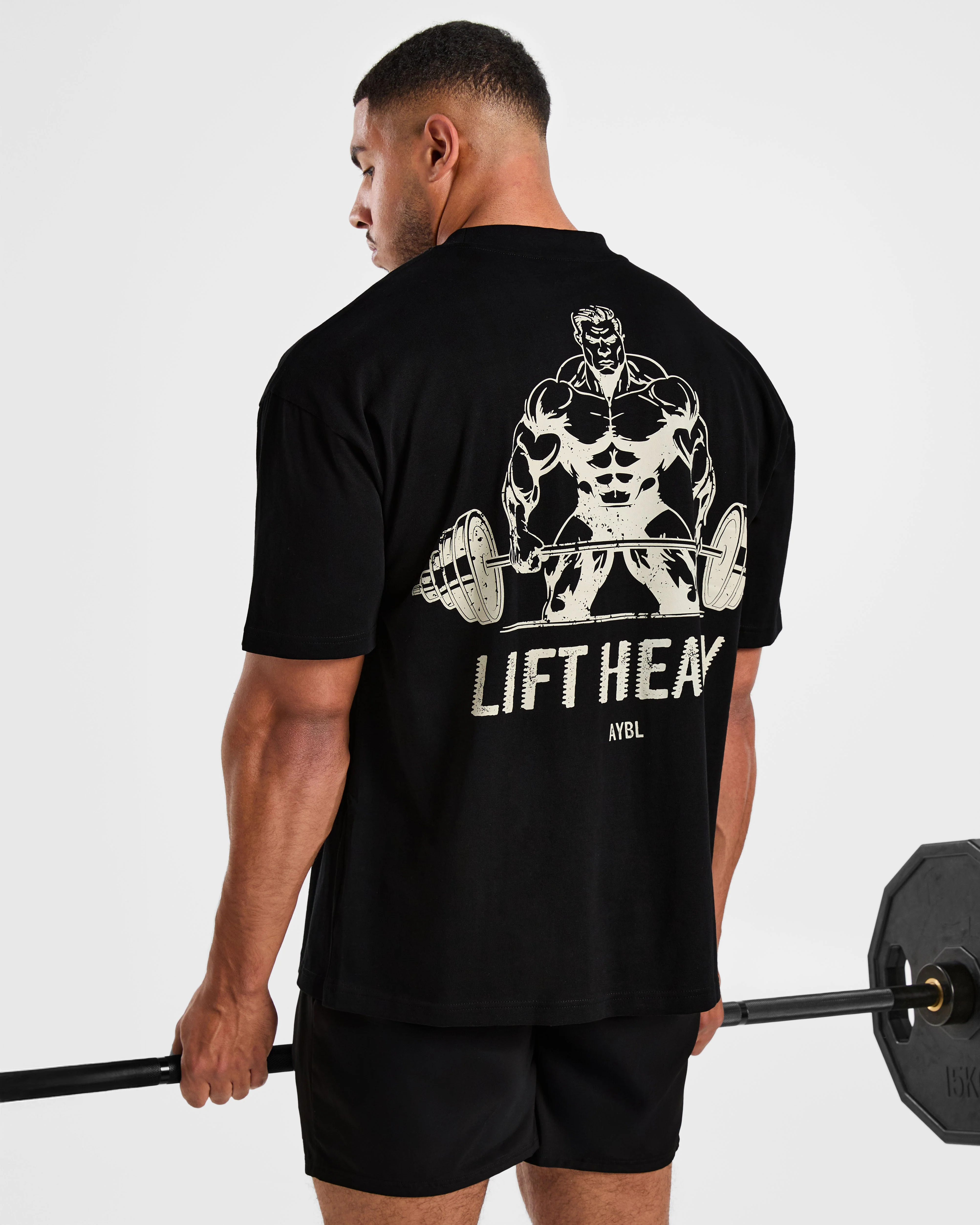 Lift Heavy Oversized T Shirt - Noir/Off Blanc - Image 8