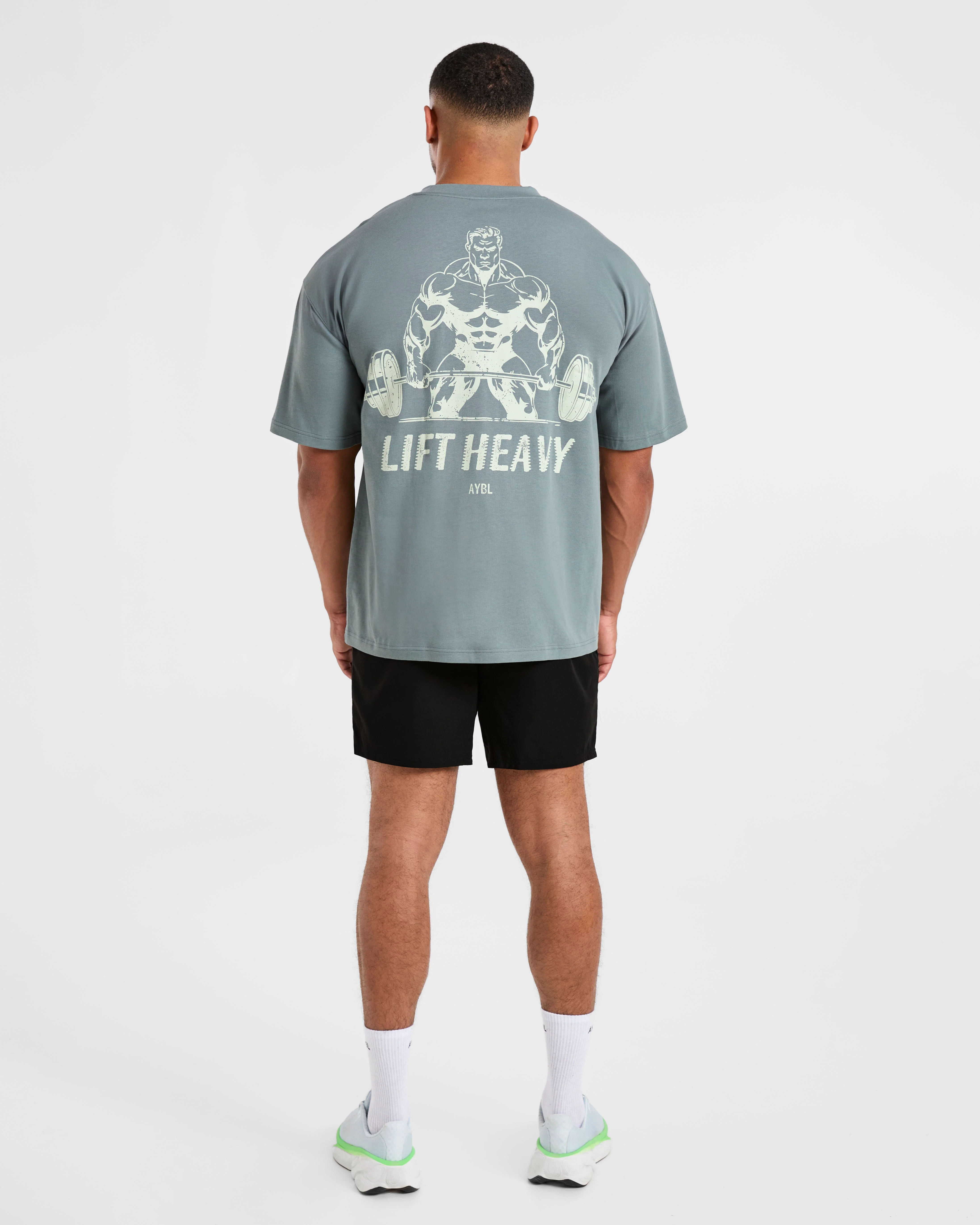 Lift Heavy Oversized T Shirt - Slate Bleu - Image 4