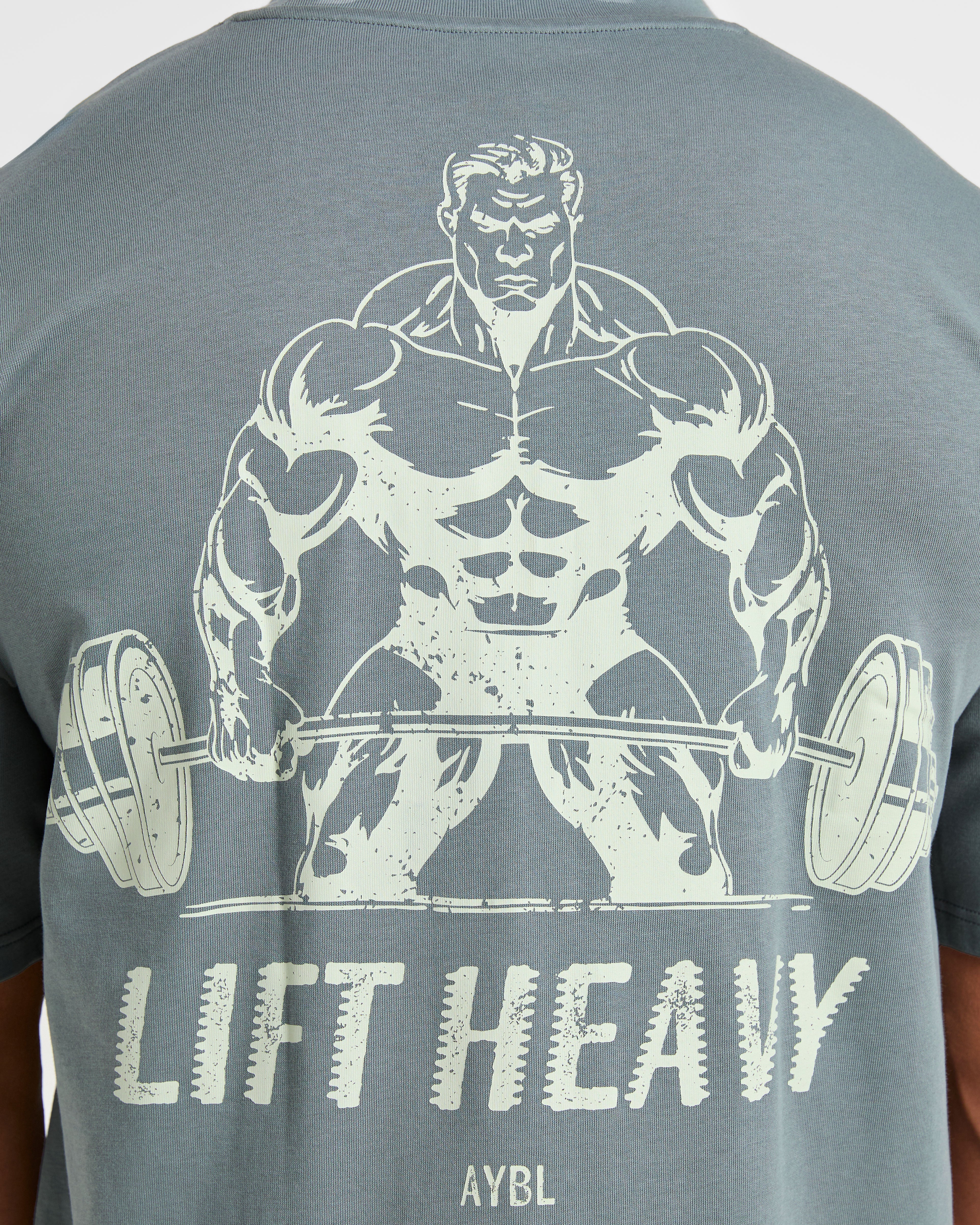 Lift Heavy Oversized T Shirt - Slate Bleu - Image 5
