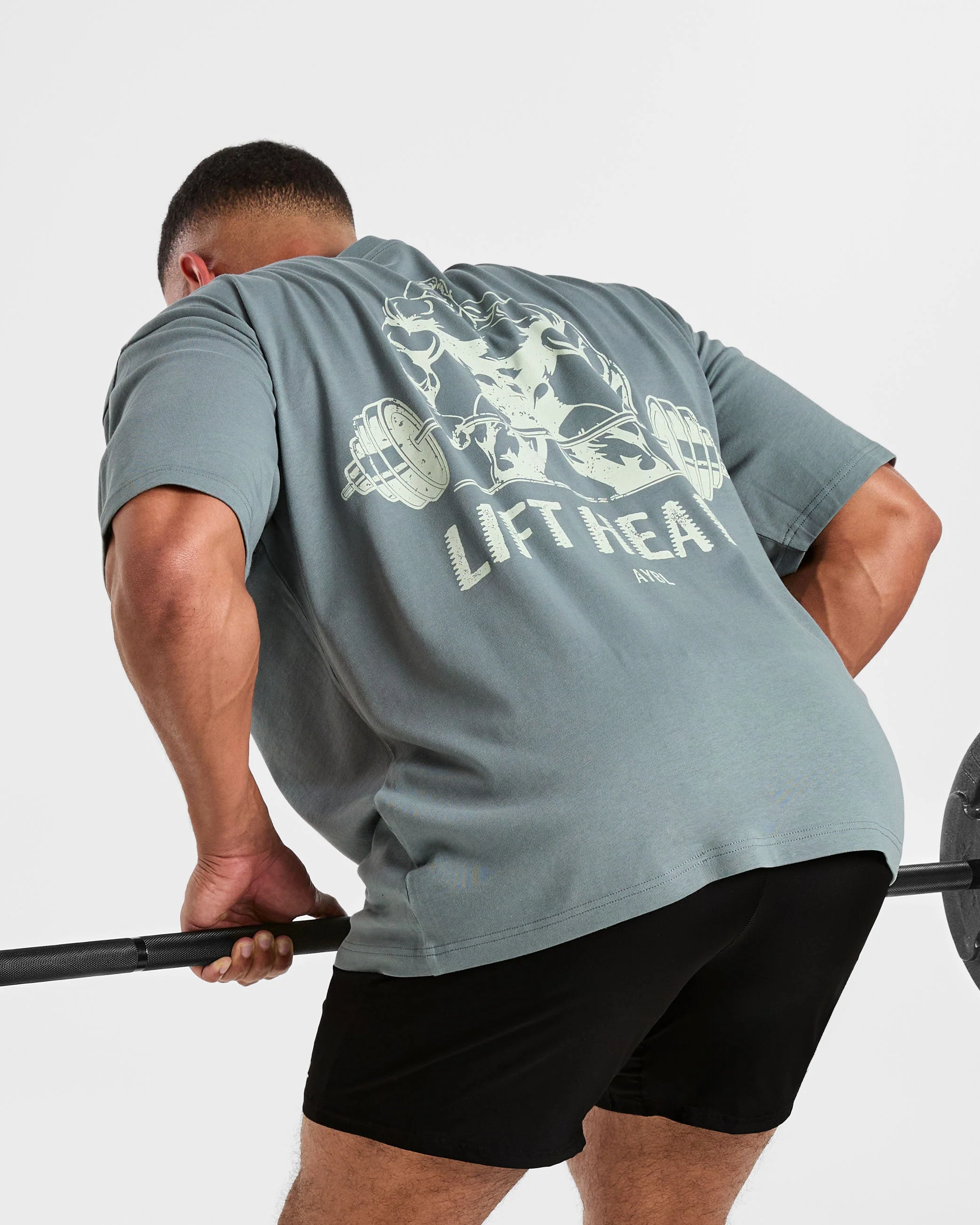 Lift Heavy Oversized T Shirt - Slate Bleu - Image 8