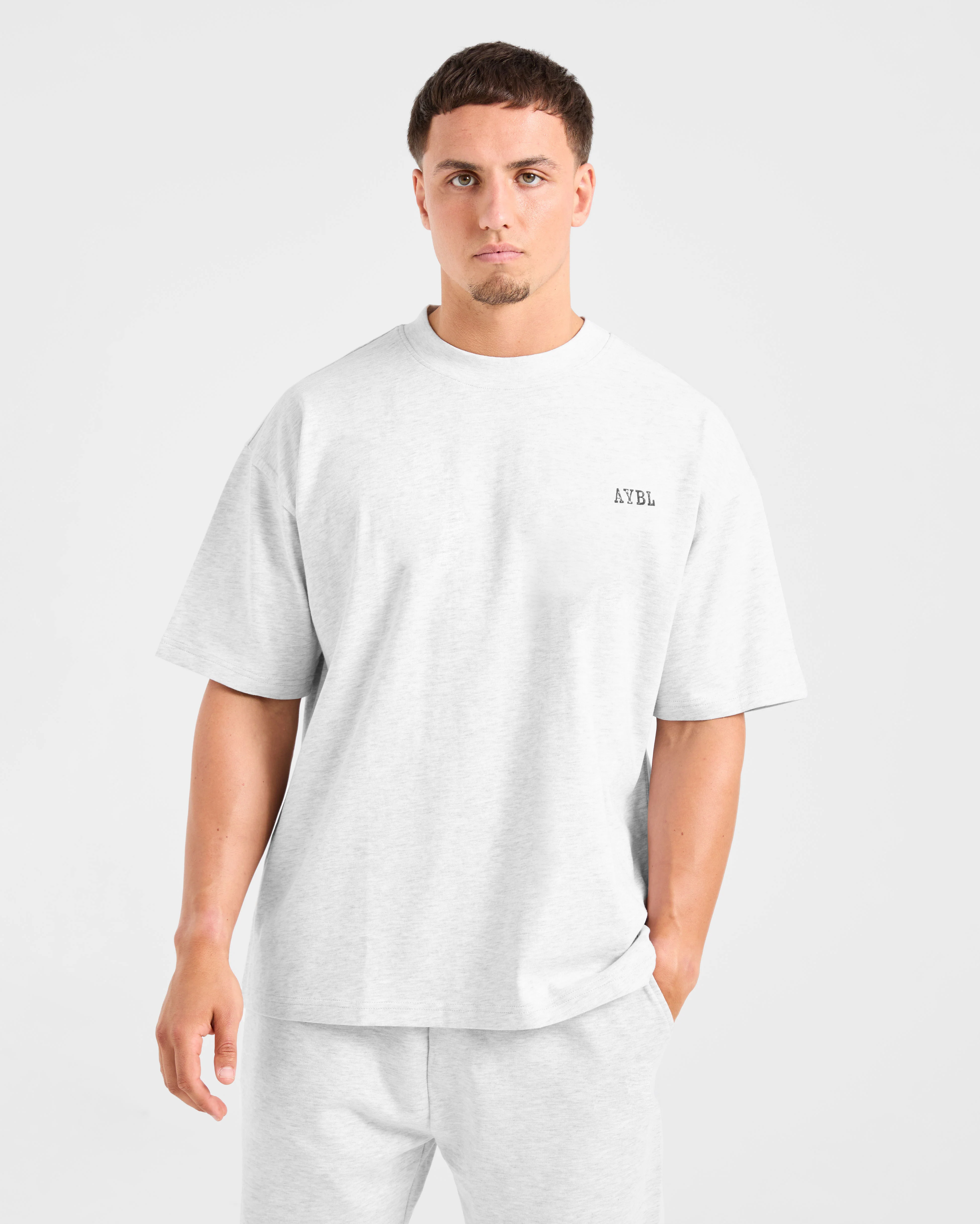 Lifting Essentials Oversized T Shirt - Gris Marl - Image 2