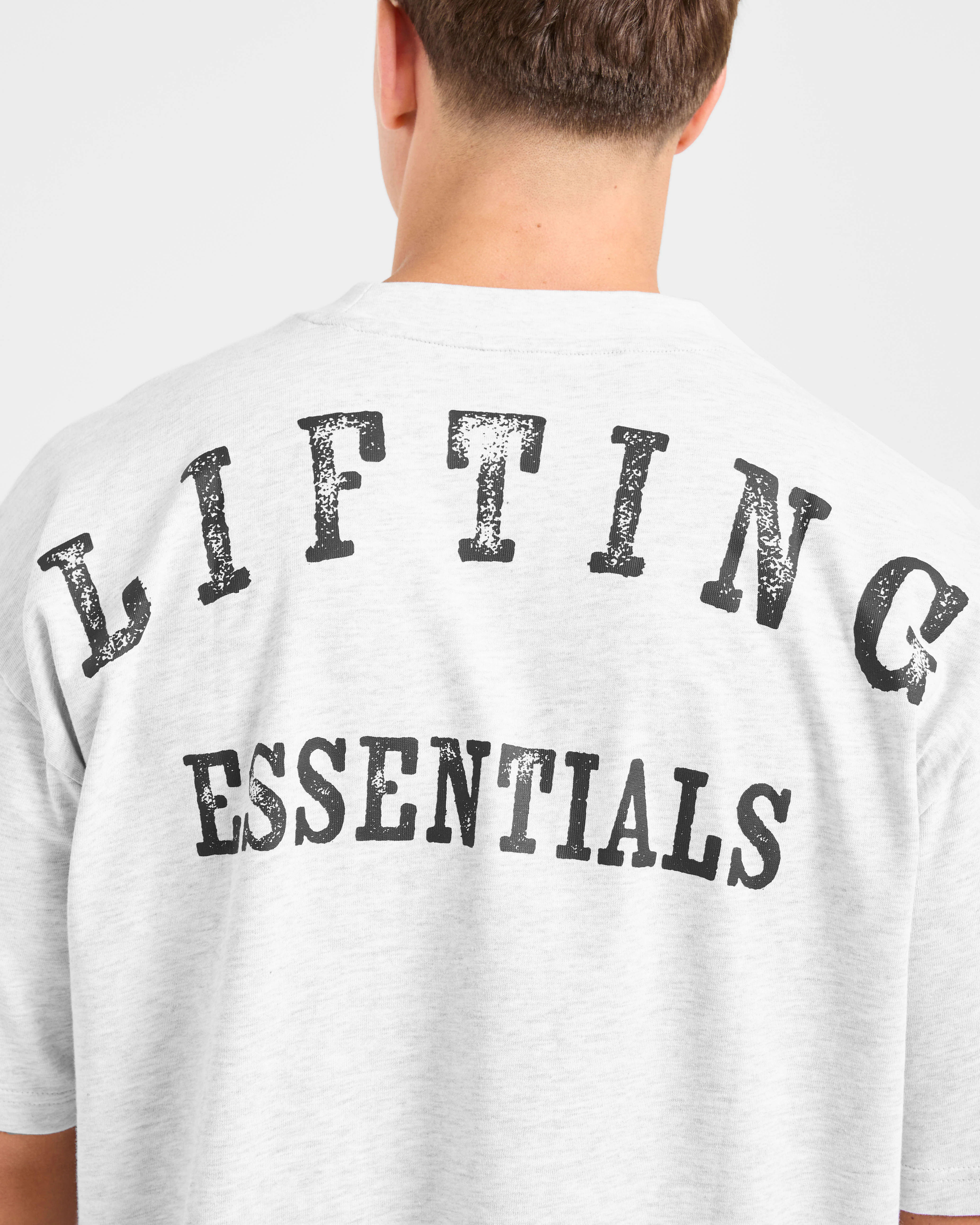 Lifting Essentials Oversized T Shirt - Gris Marl - Image 6