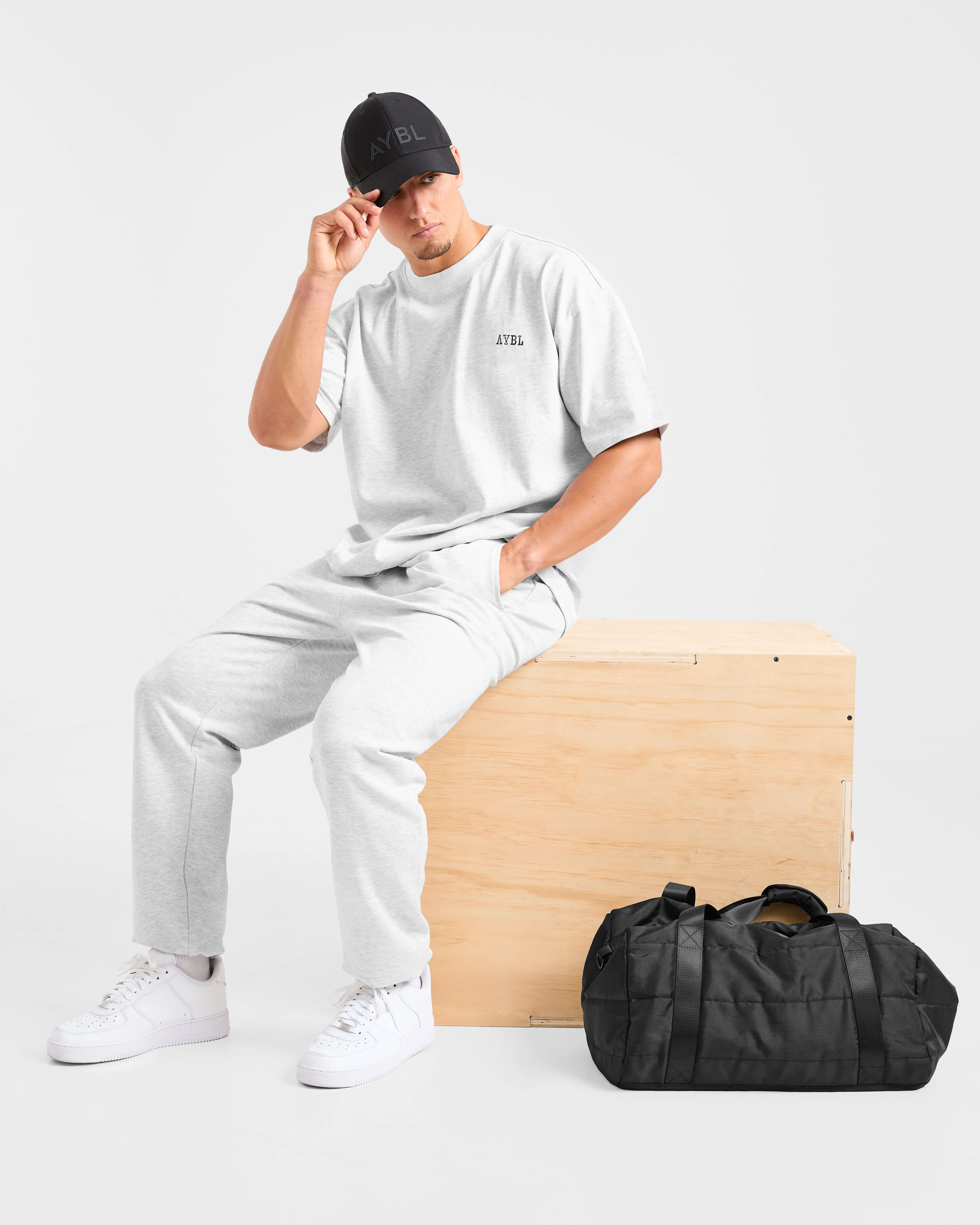 Lifting Essentials Oversized T Shirt - Gris Marl - Image 7