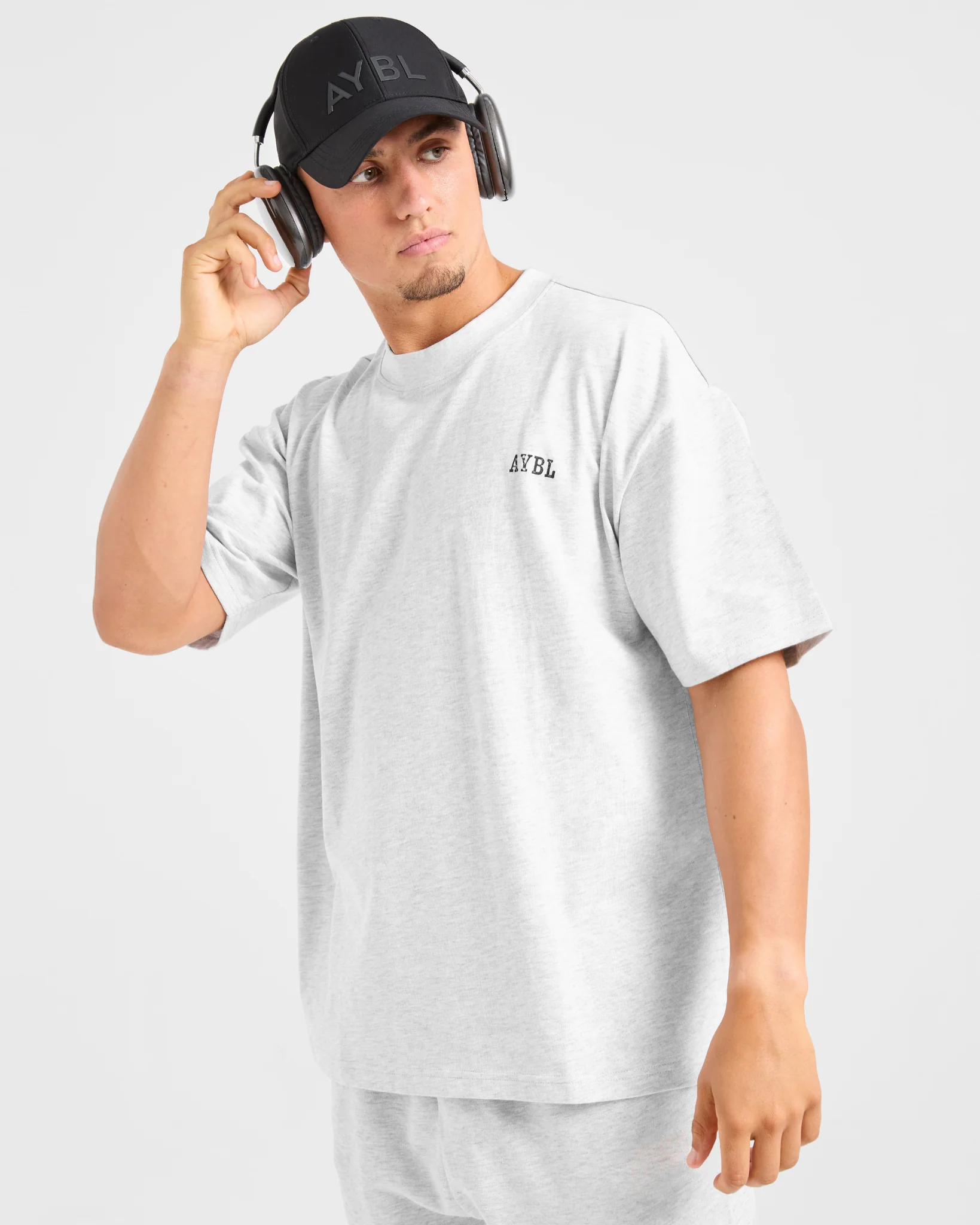 Lifting Essentials Oversized T Shirt - Gris Marl - Image 8