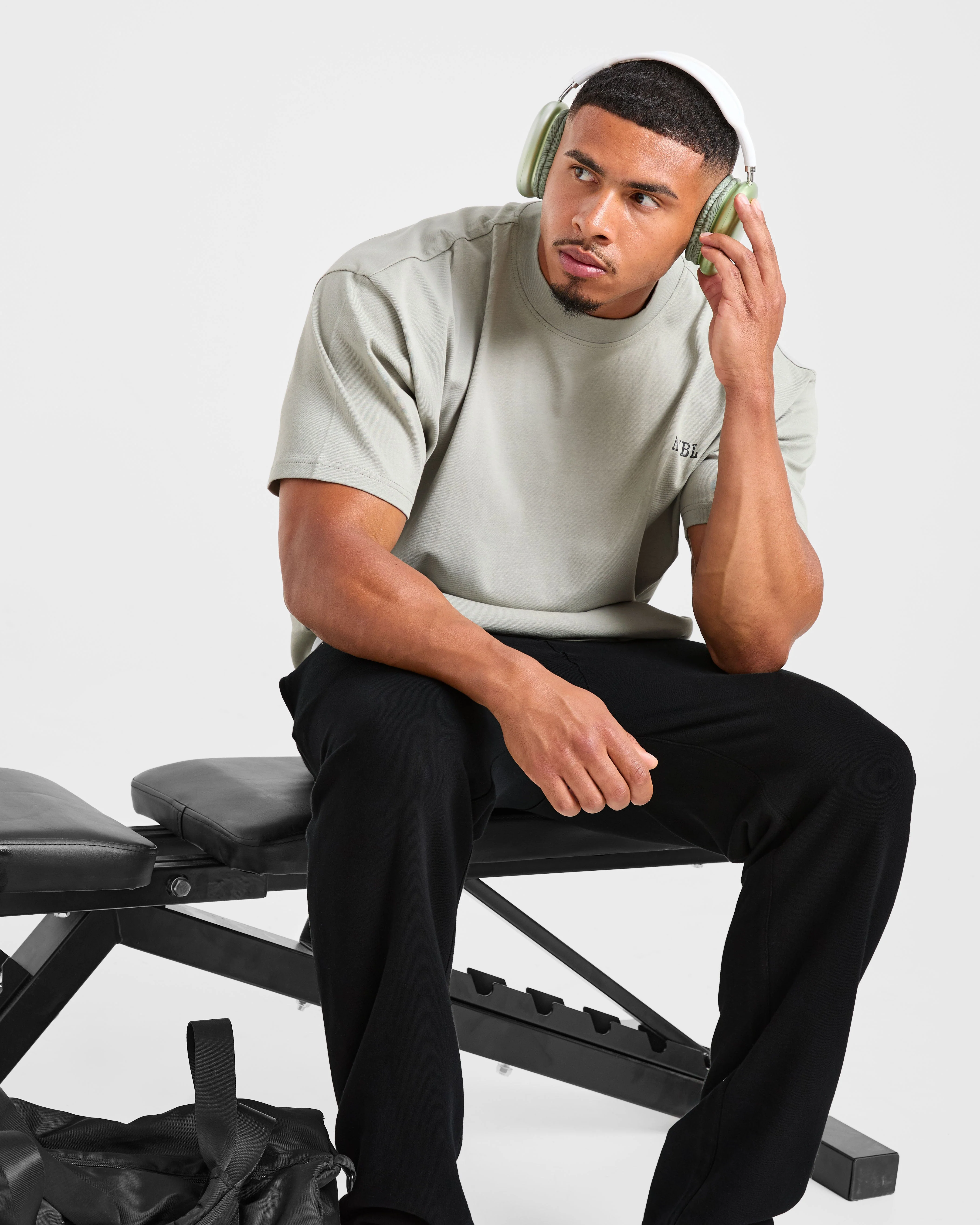 Lifting Essentials Oversized T Shirt - Stone Sage - Image 7