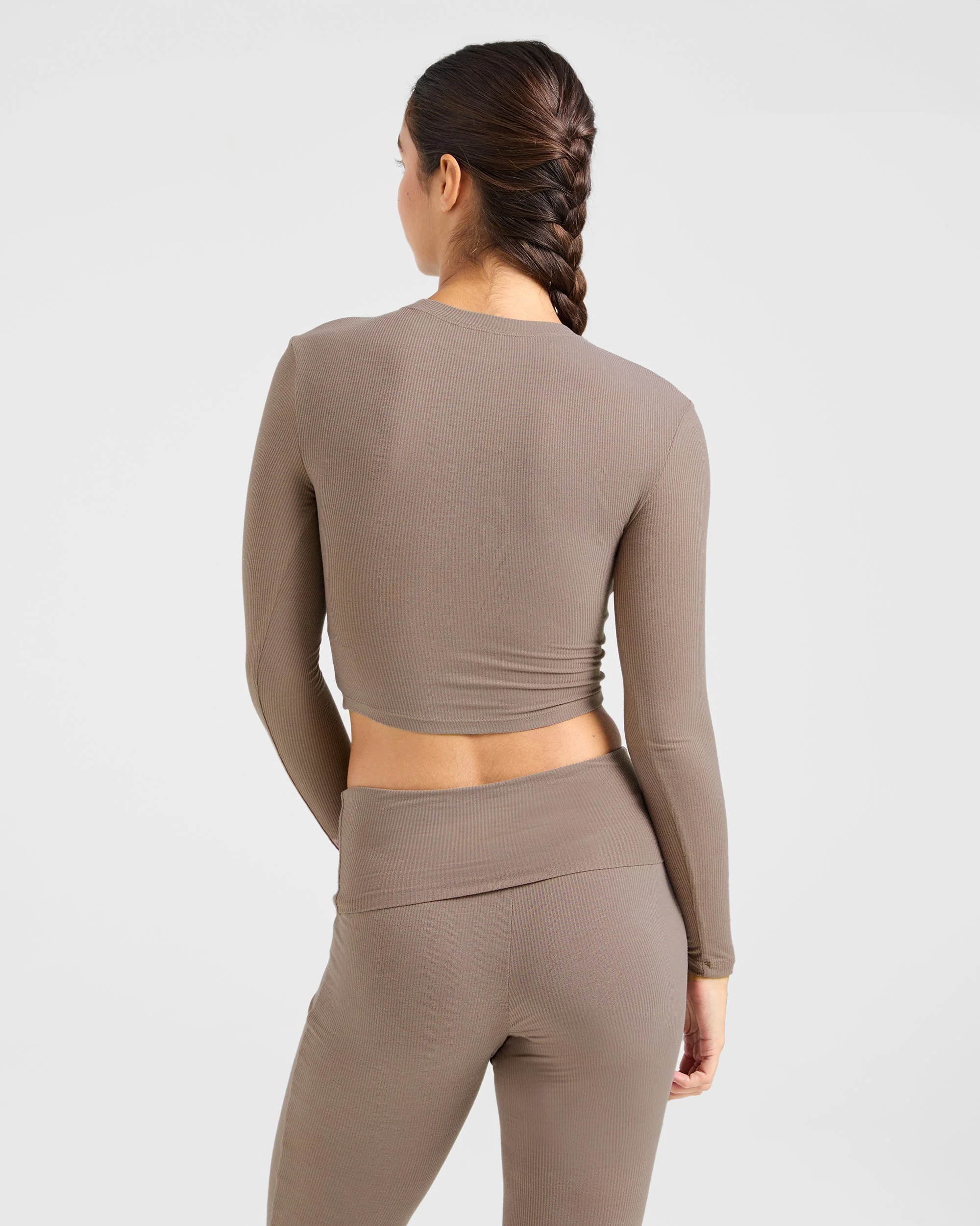 Lounge Ribbed Long Sleeve - Mocha - Image 2
