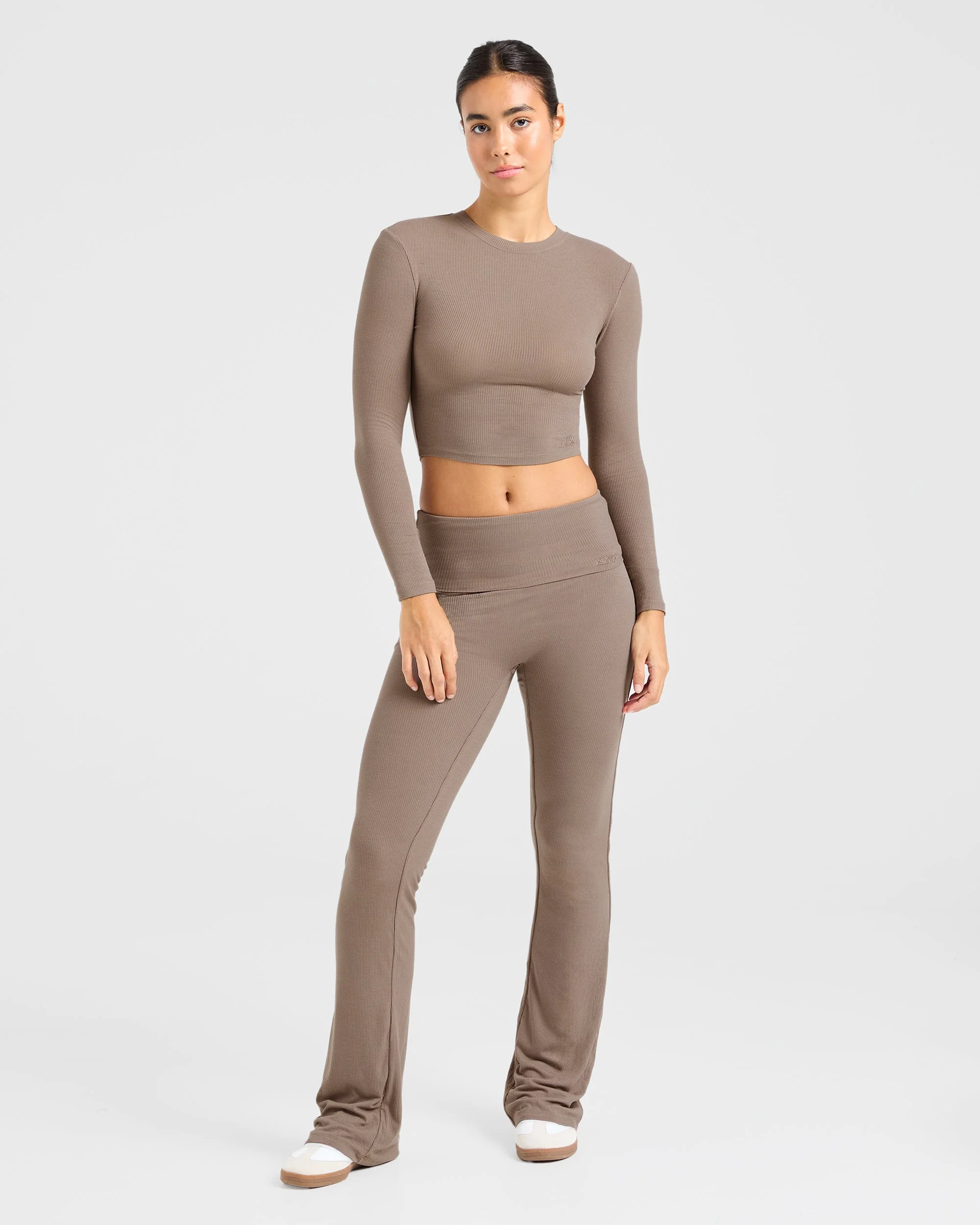 Lounge Ribbed Long Sleeve - Mocha - Image 3