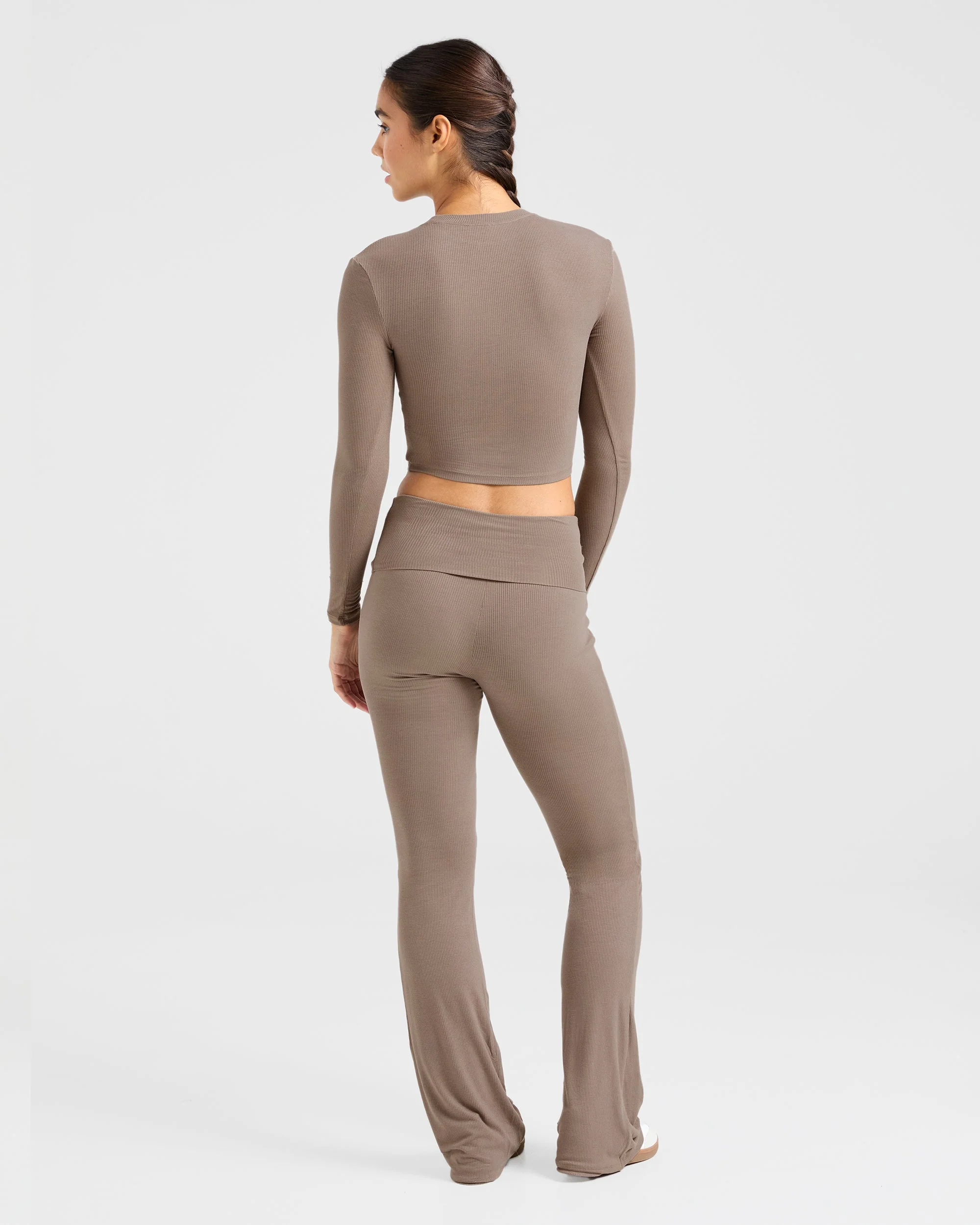 Lounge Ribbed Long Sleeve - Mocha - Image 4