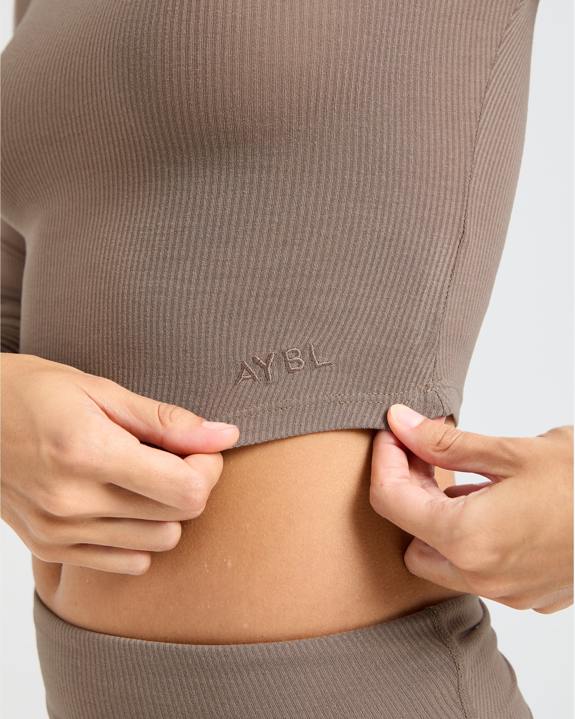 Lounge Ribbed Long Sleeve - Mocha - Image 5