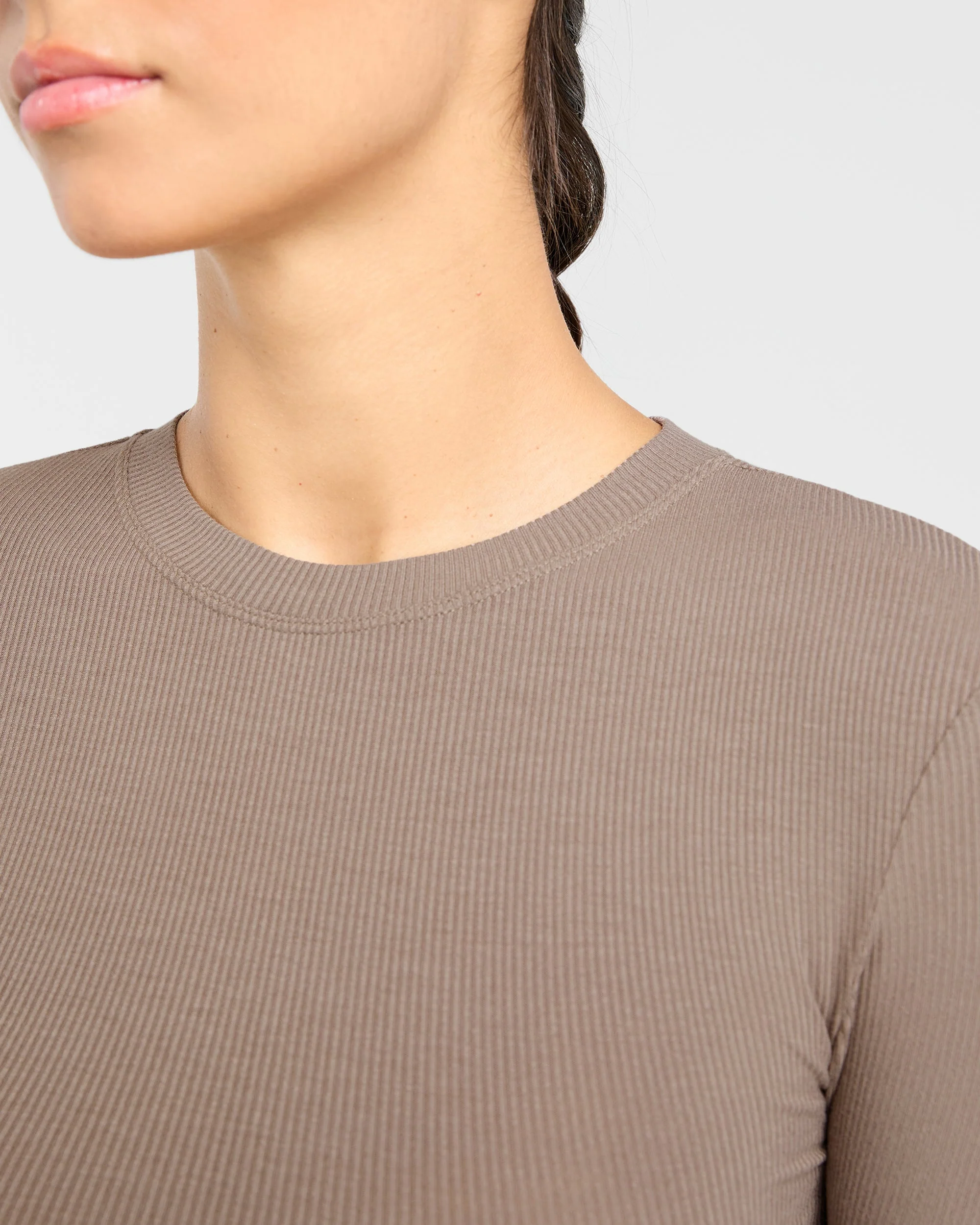 Lounge Ribbed Long Sleeve - Mocha - Image 6