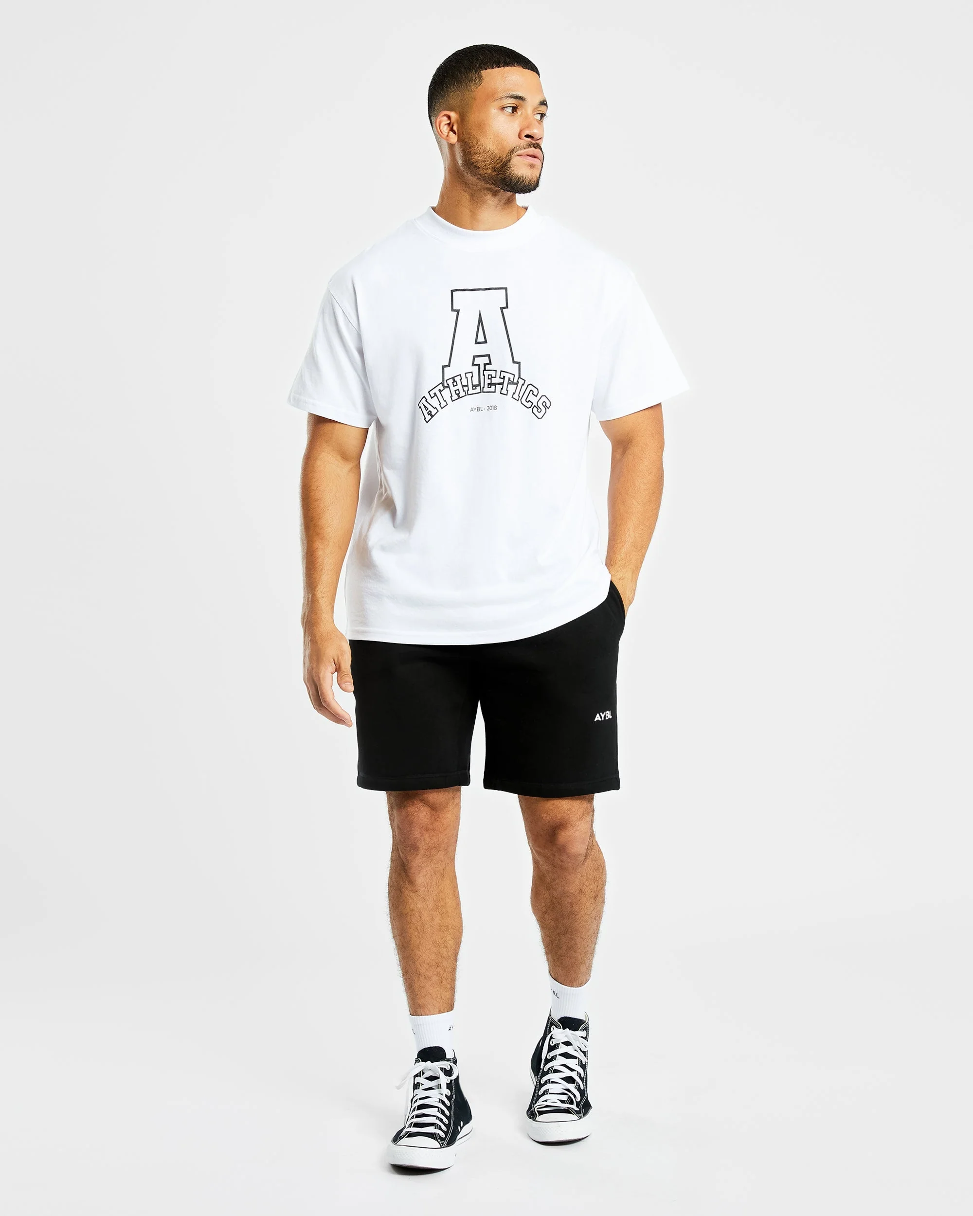 Athletics Varsity Oversized T Shirt - Blanc - Image 3