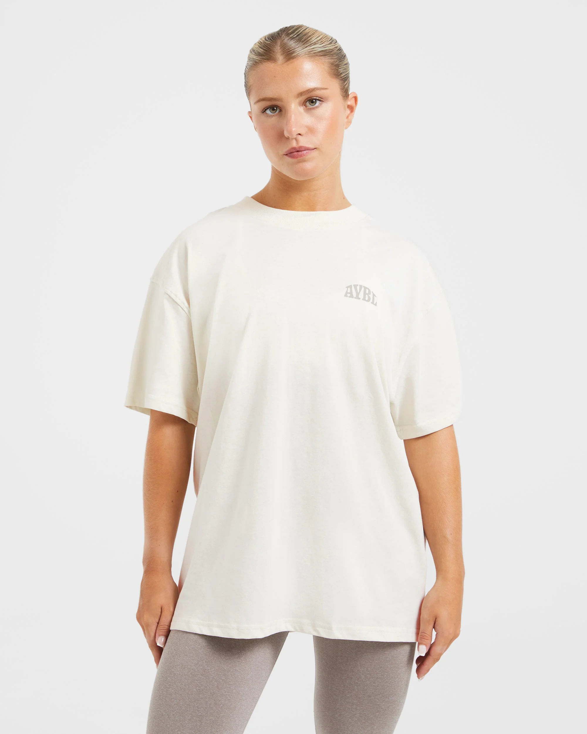 Mind Over Matter Oversized T Shirt - Beige/Marron - Image 2
