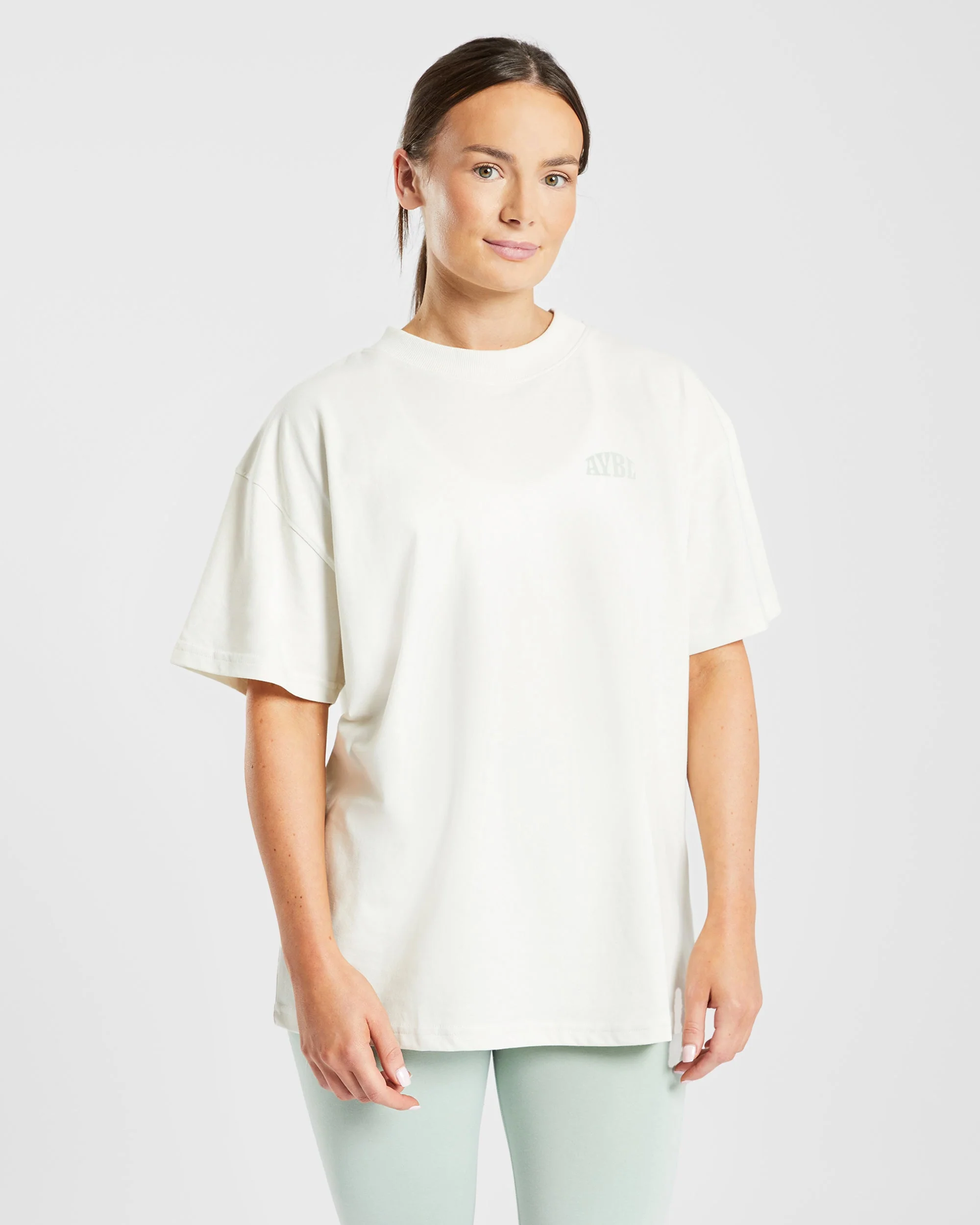 Mind Over Matter Oversized T Shirt - Beige/Vert - Image 10