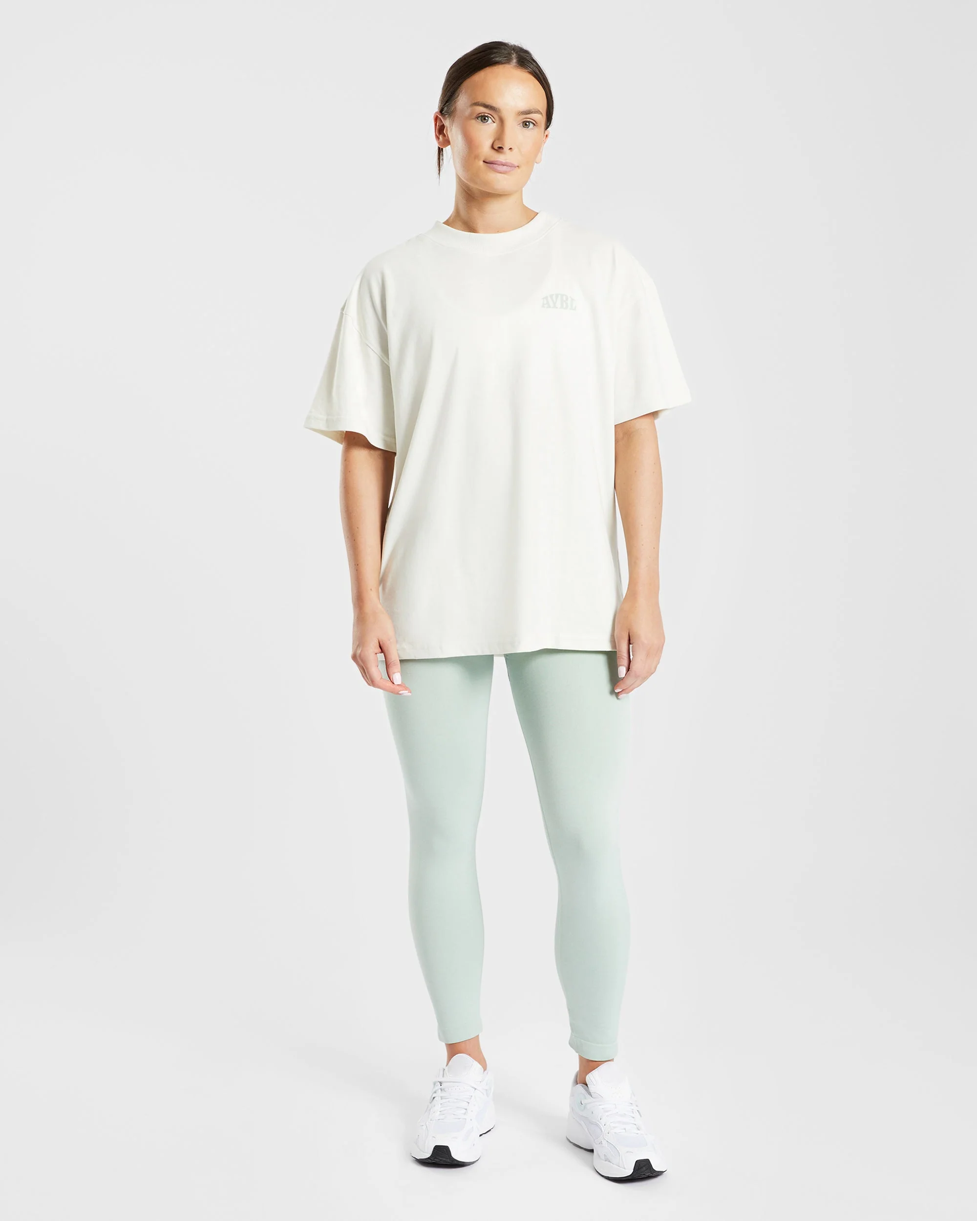 Mind Over Matter Oversized T Shirt - Beige/Vert - Image 11