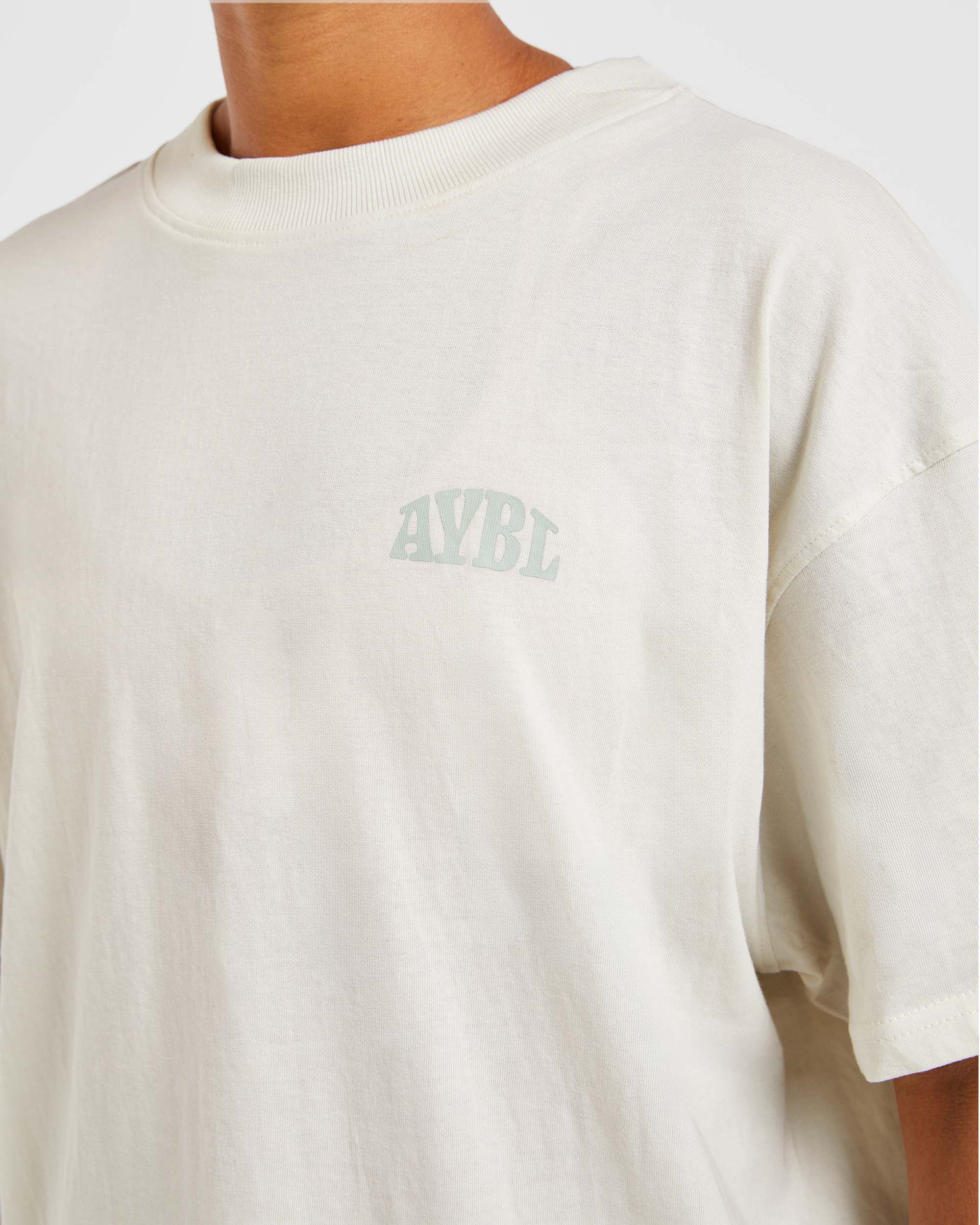 Mind Over Matter Oversized T Shirt - Beige/Vert - Image 5