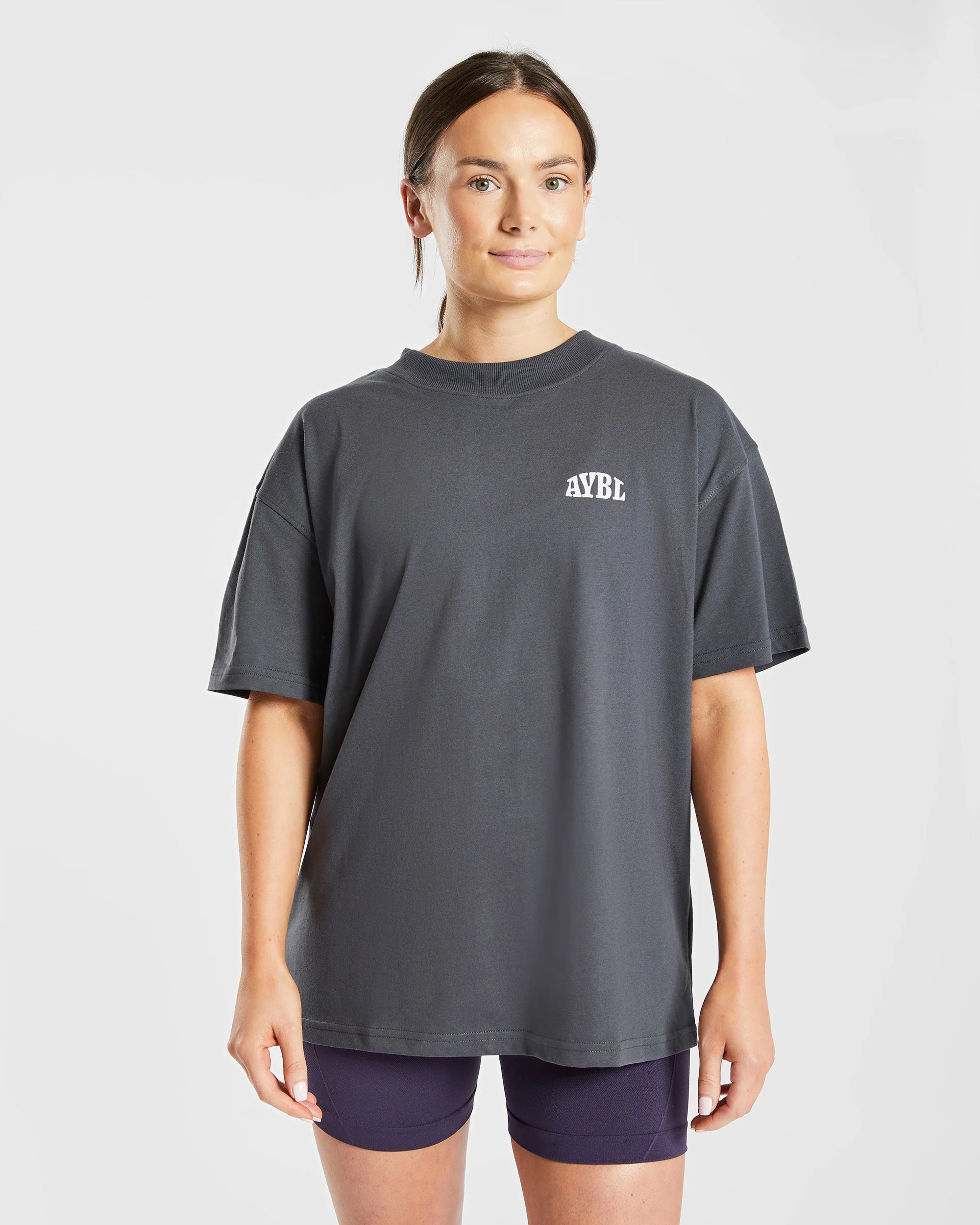 Mind Over Matter Oversized T Shirt - Charcoal/Lilac - Image 10