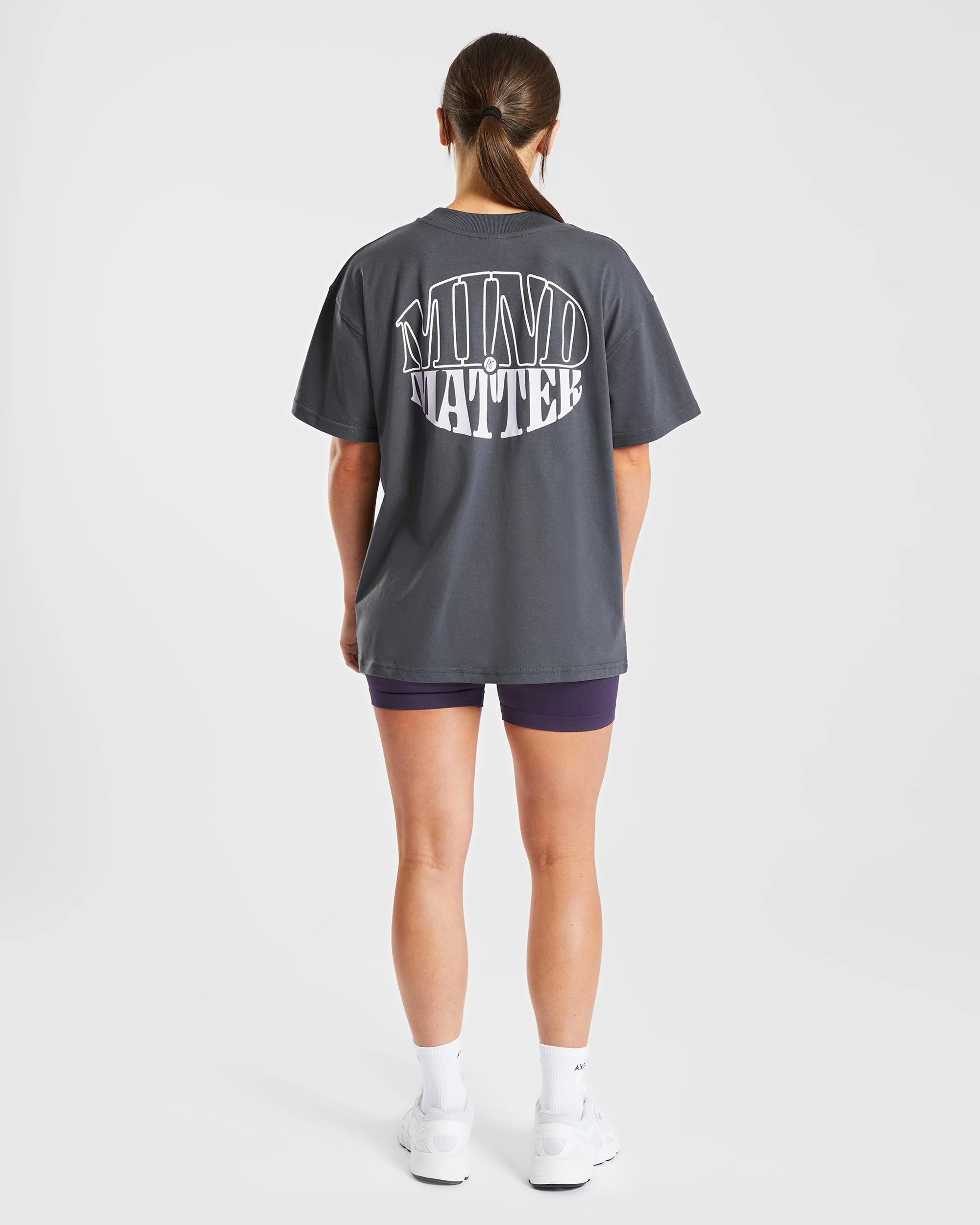 Mind Over Matter Oversized T Shirt - Charcoal/Lilac - Image 11