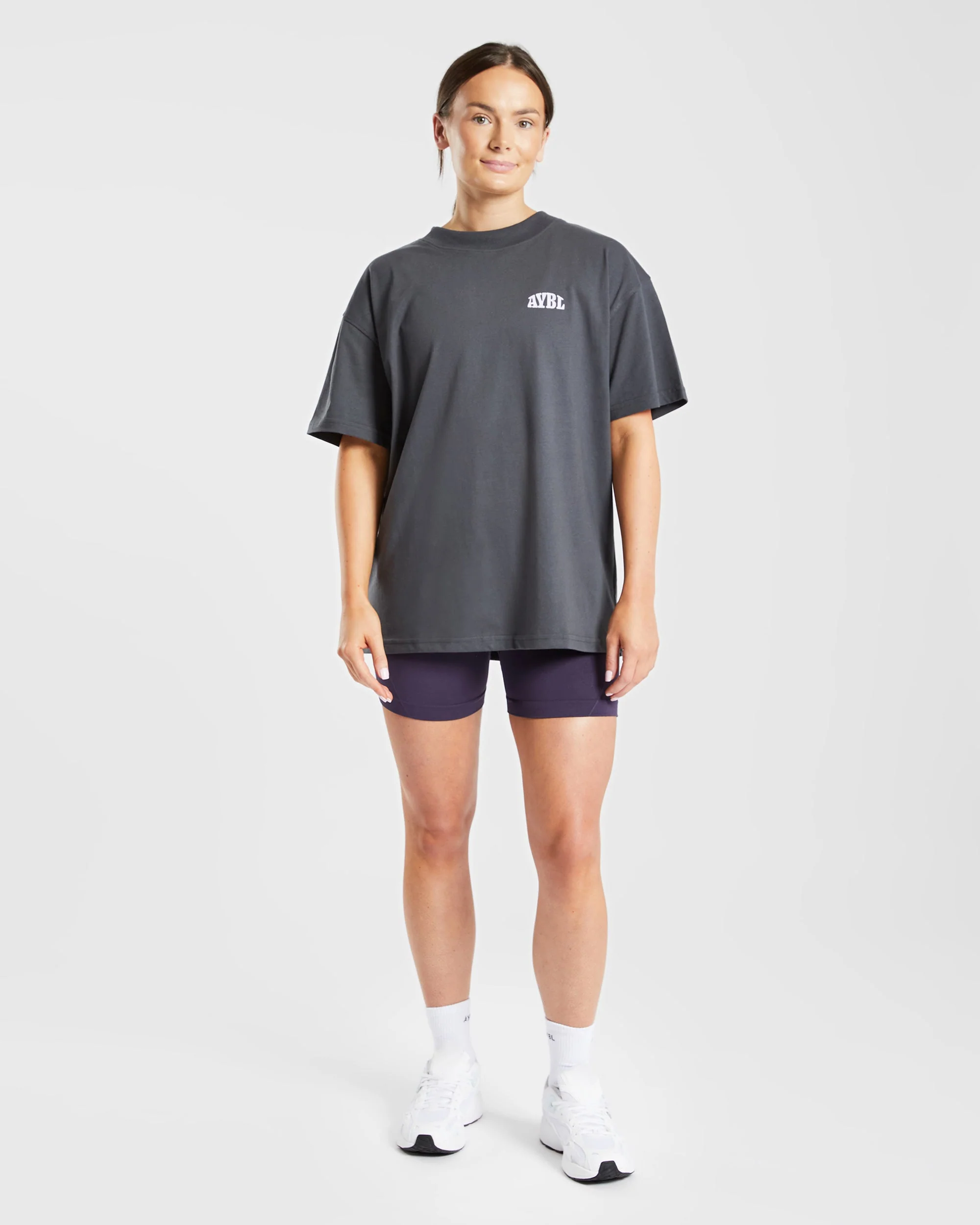 Mind Over Matter Oversized T Shirt - Charcoal/Lilac - Image 12