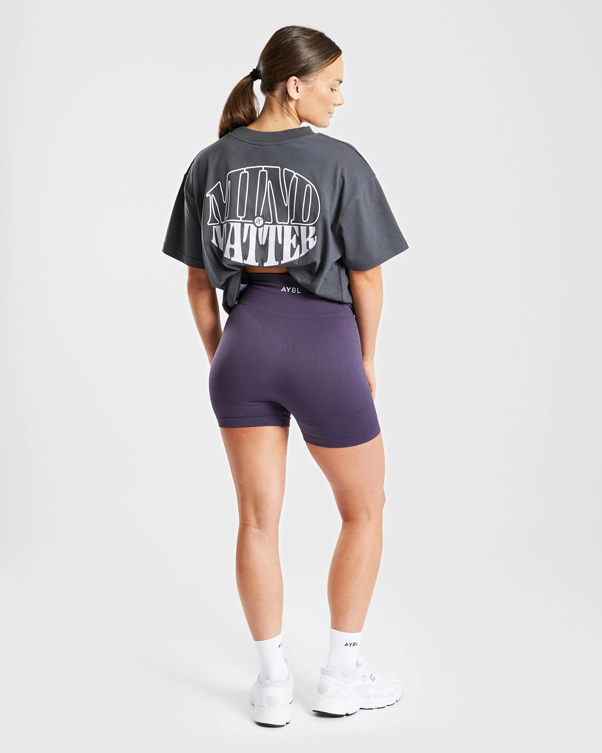 Mind Over Matter Oversized T Shirt - Charcoal/Lilac - Image 15