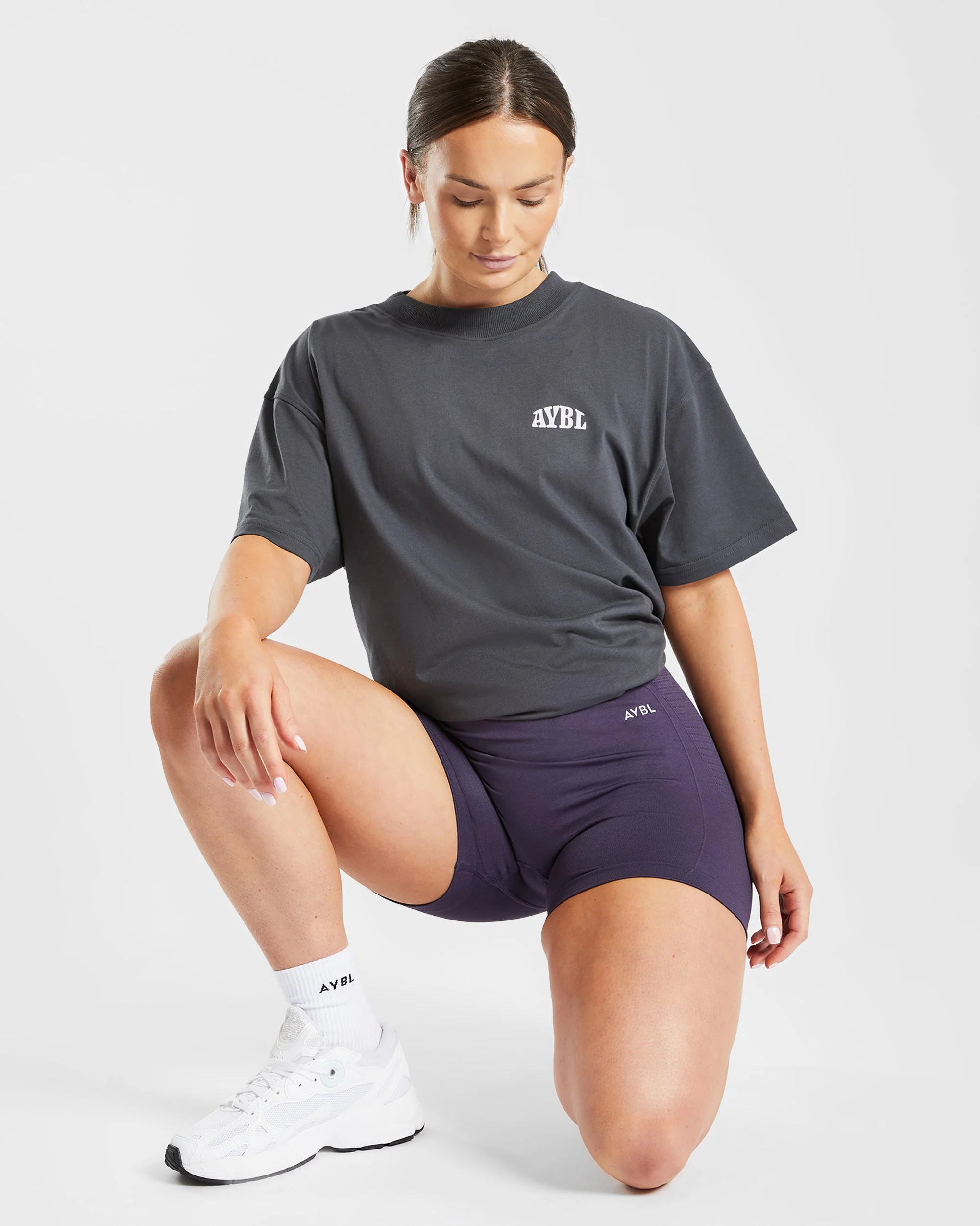 Mind Over Matter Oversized T Shirt - Charcoal/Lilac - Image 16