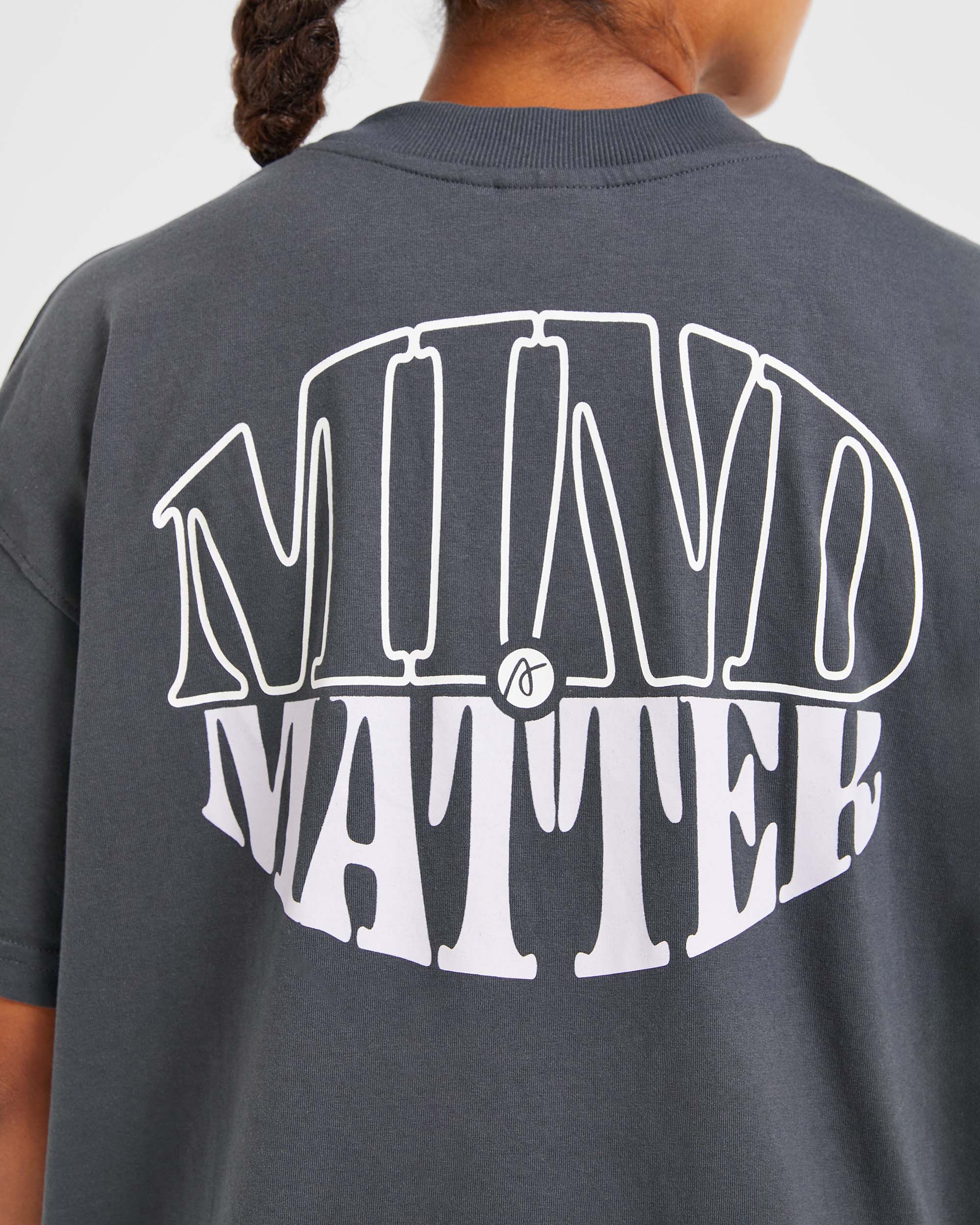 Mind Over Matter Oversized T Shirt - Charcoal/Lilac - Image 6