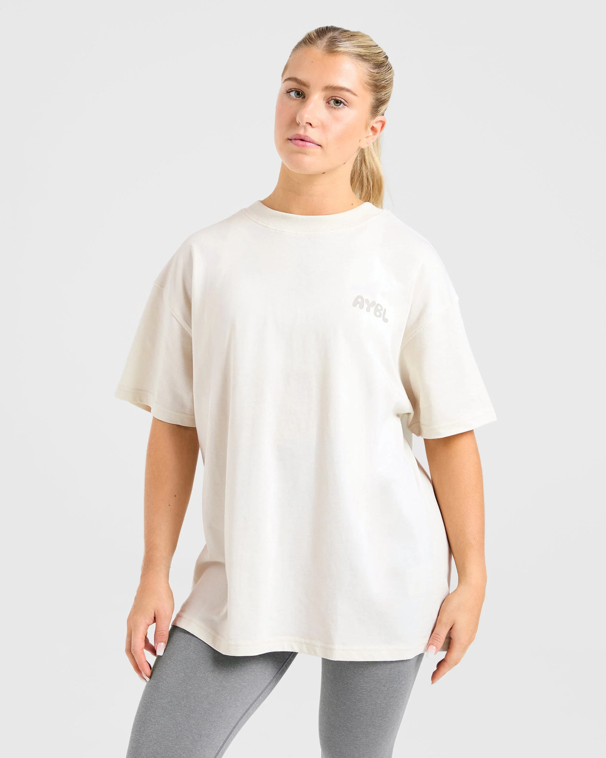 Mind Over Matter V2 Oversized T Shirt - Beige/Brun - Image 2