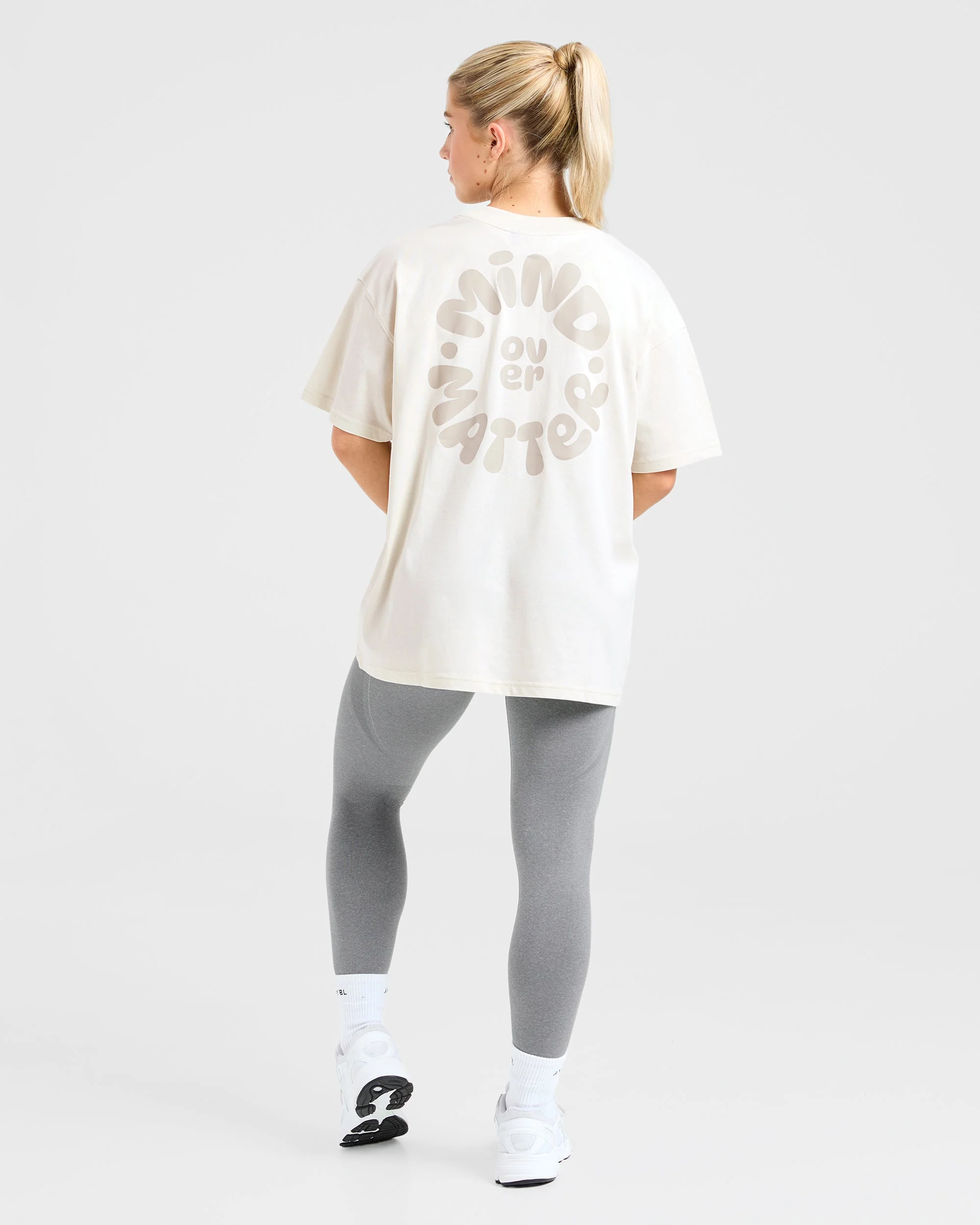 Mind Over Matter V2 Oversized T Shirt - Beige/Brun - Image 3