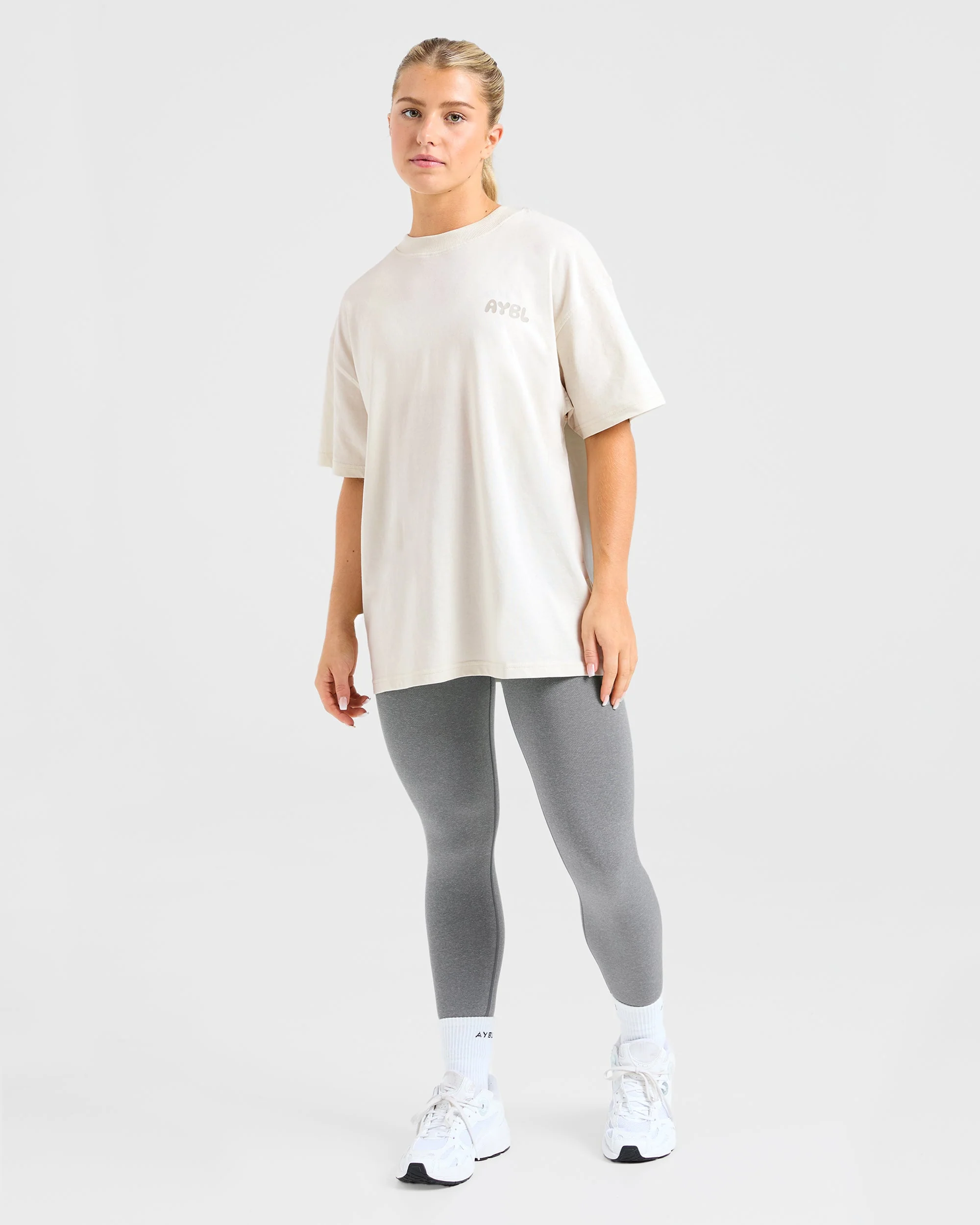 Mind Over Matter V2 Oversized T Shirt - Beige/Brun - Image 4