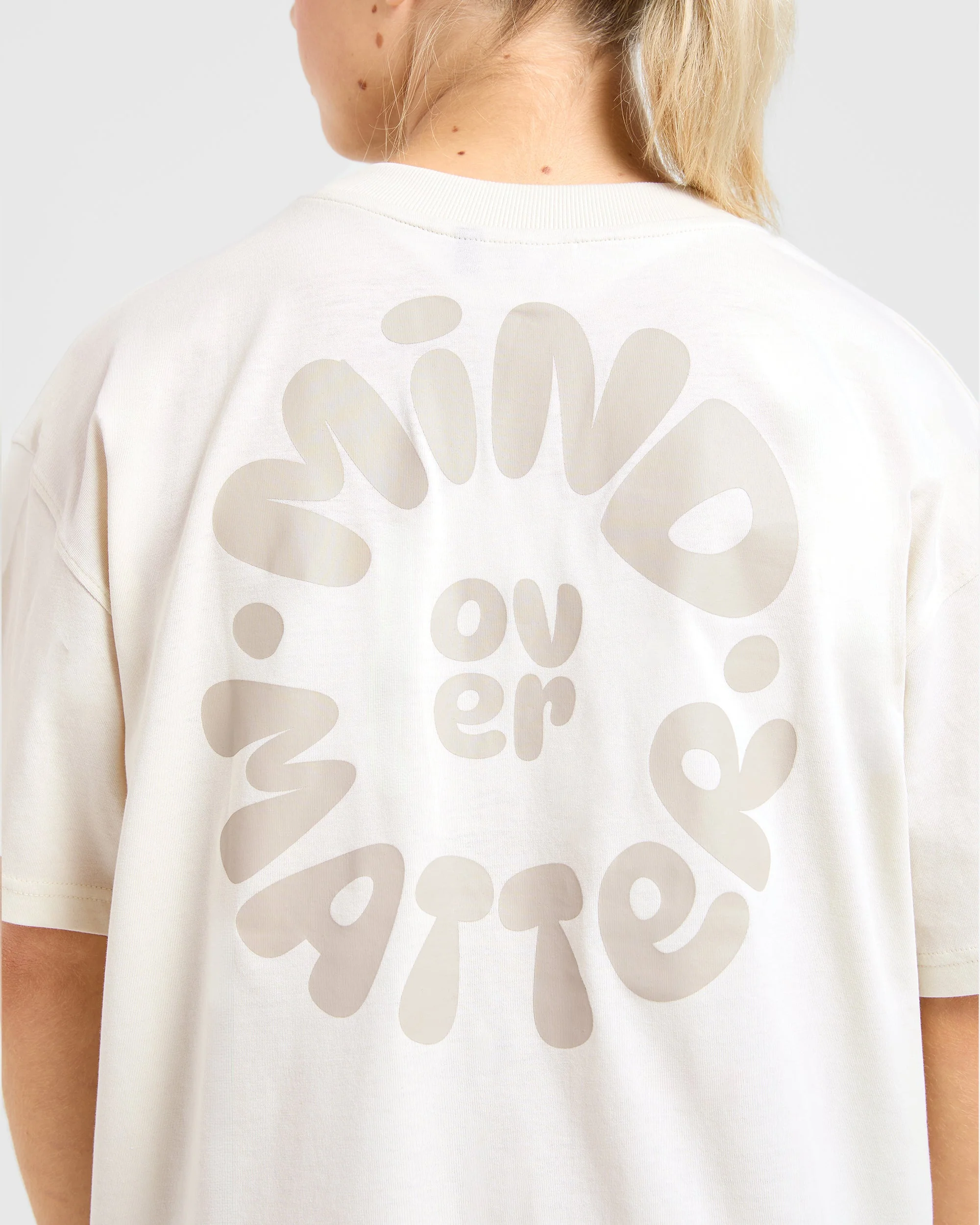 Mind Over Matter V2 Oversized T Shirt - Beige/Brun - Image 5