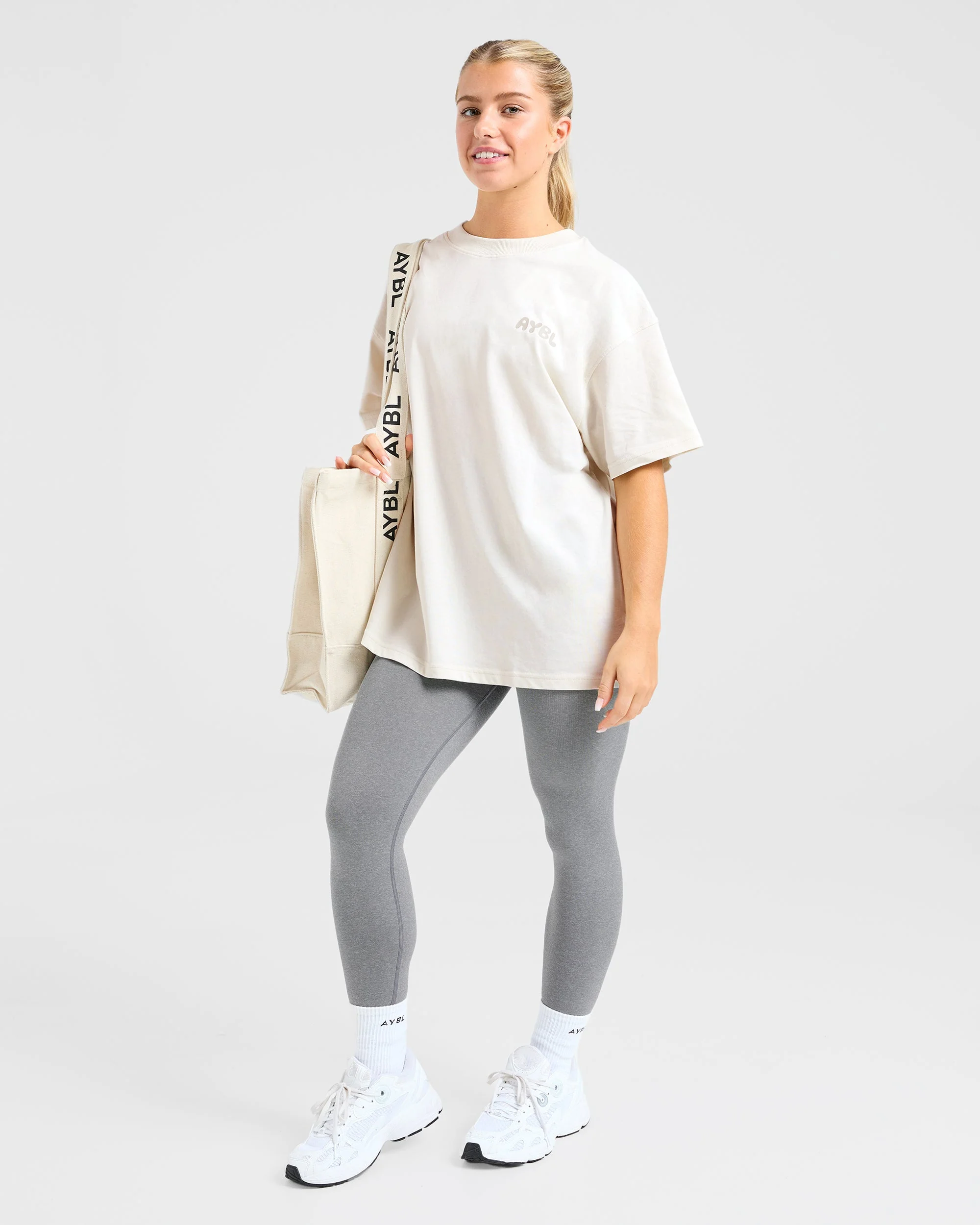 Mind Over Matter V2 Oversized T Shirt - Beige/Brun - Image 7
