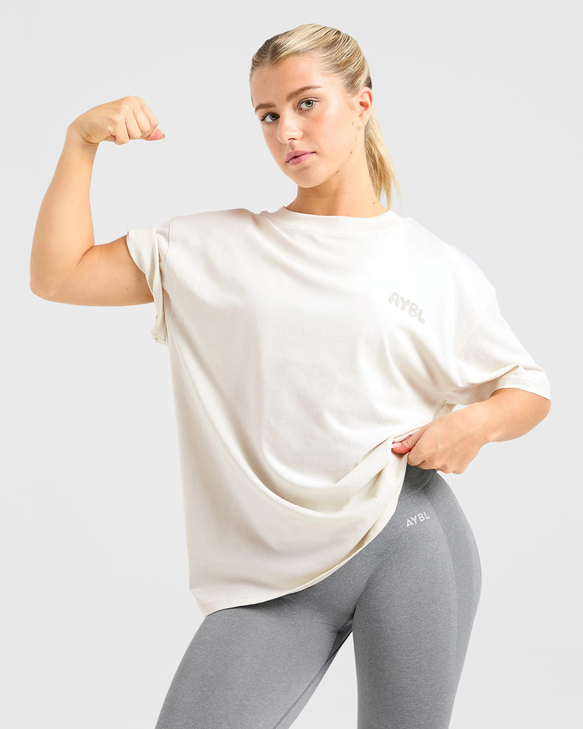 Mind Over Matter V2 Oversized T Shirt - Beige/Brun - Image 8