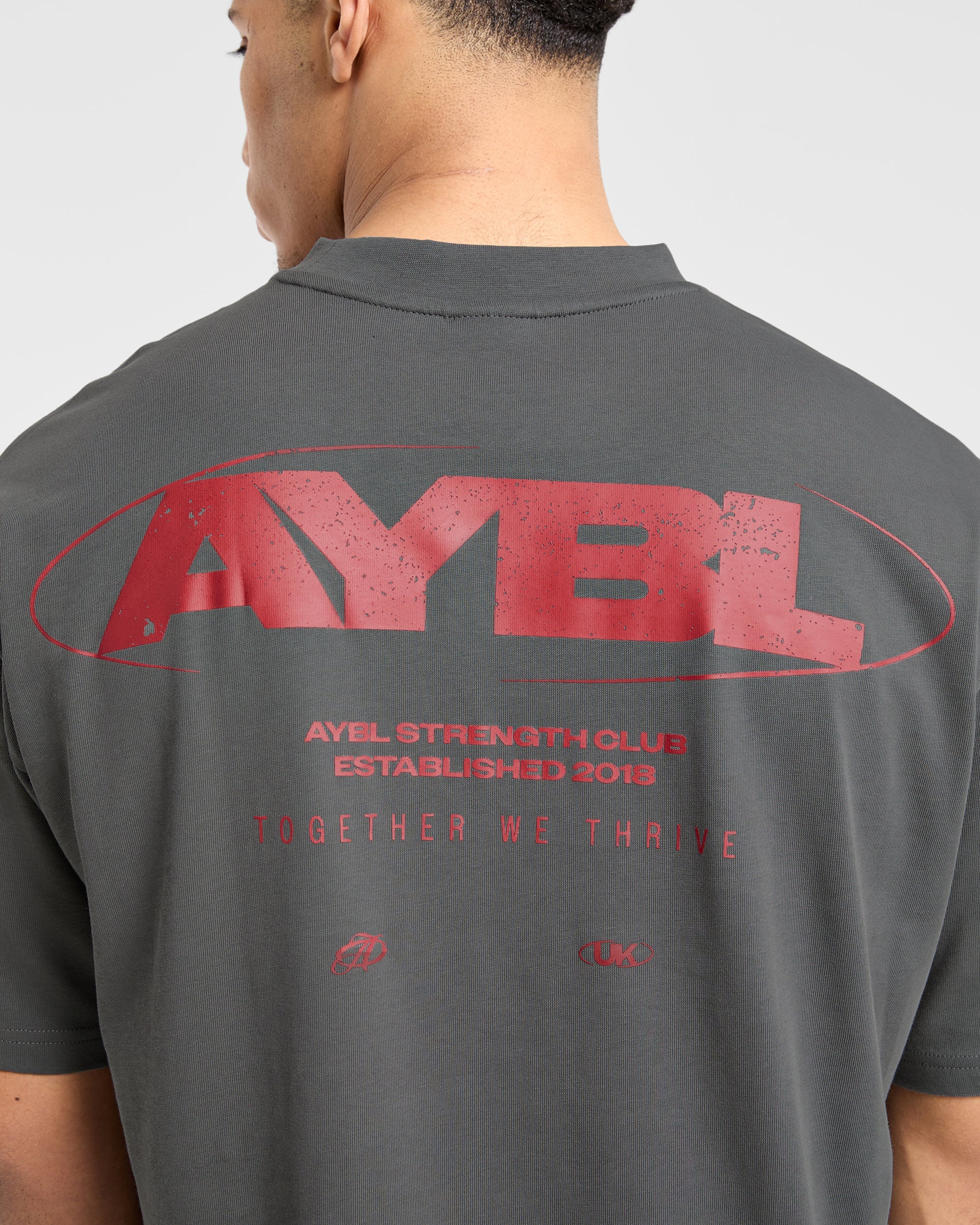 Orbit Oversized T Shirt - Charcoal/Rouge - Image 5