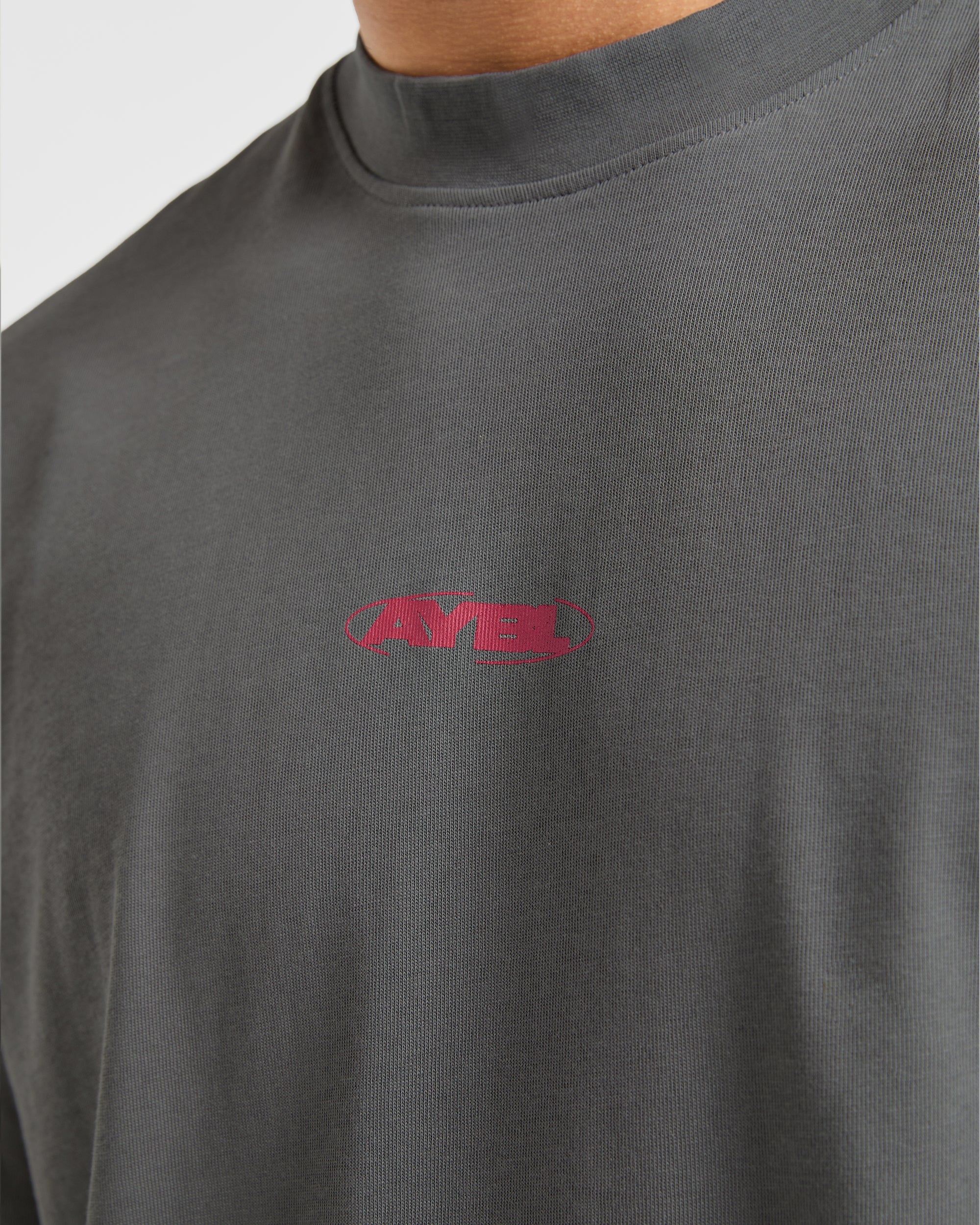Orbit Oversized T Shirt - Charcoal/Rouge - Image 6
