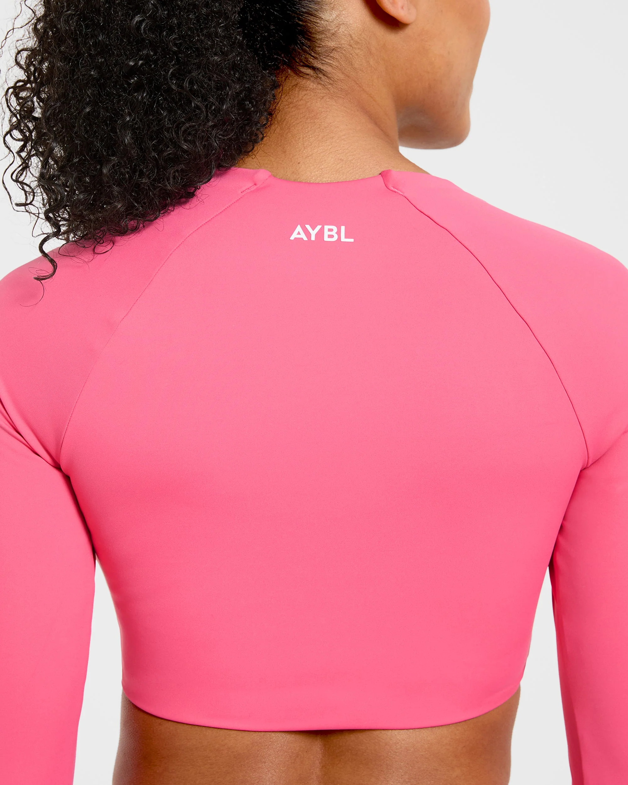Physique Long Sleeve Crop Top - Roseberry Rose - Image 6