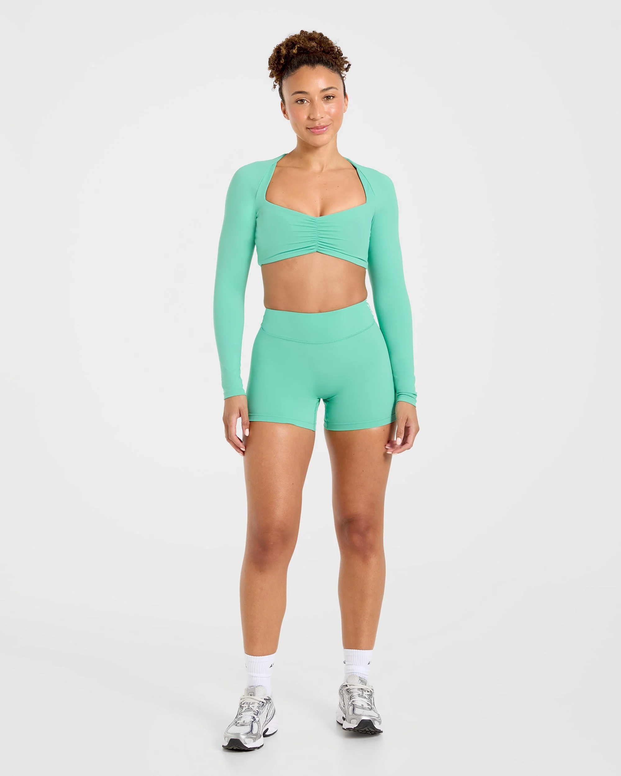 Physique Long Sleeve Crop Top - Summer Vert - Image 3