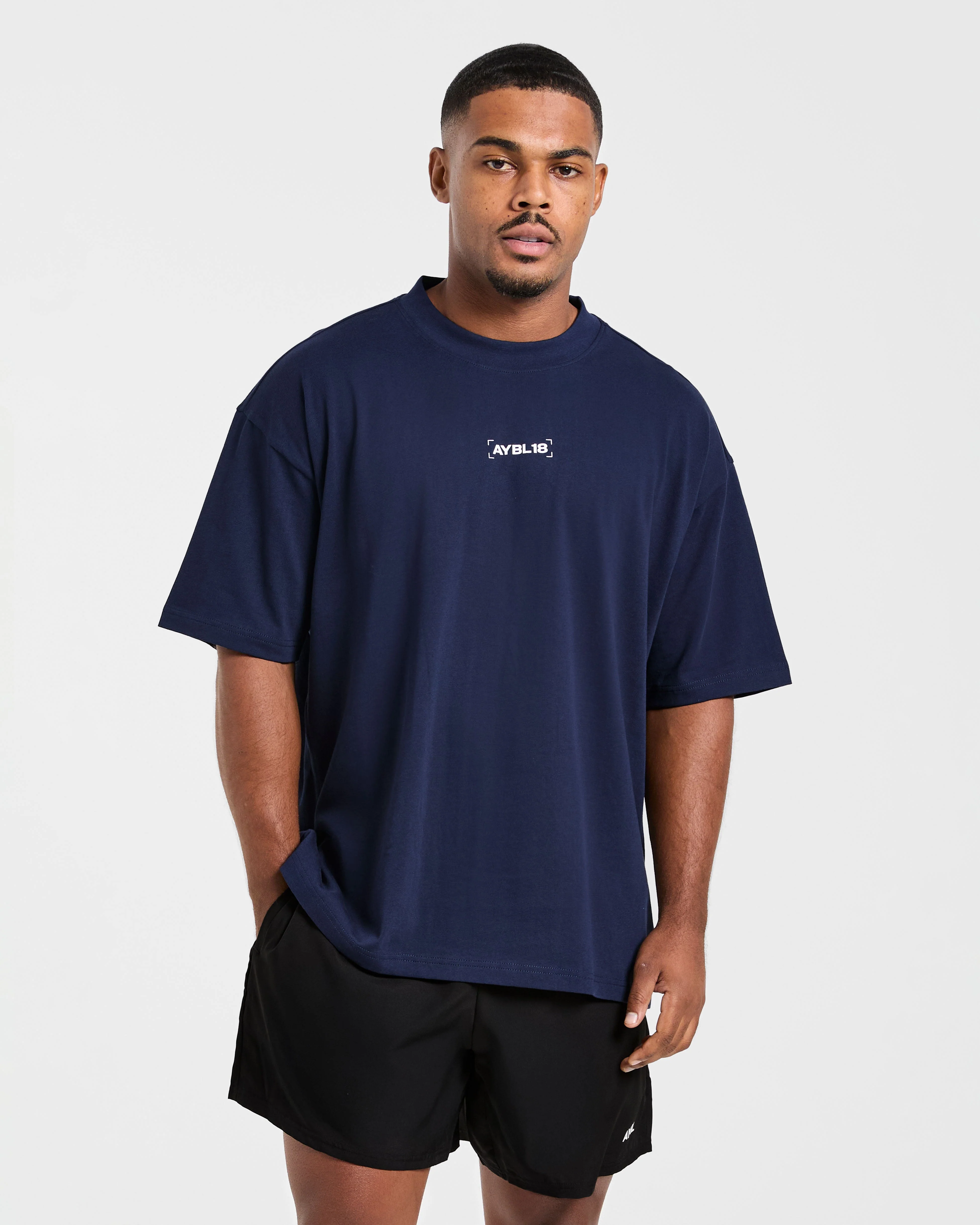 Power Club Oversized T Shirt - Navy - Image 2