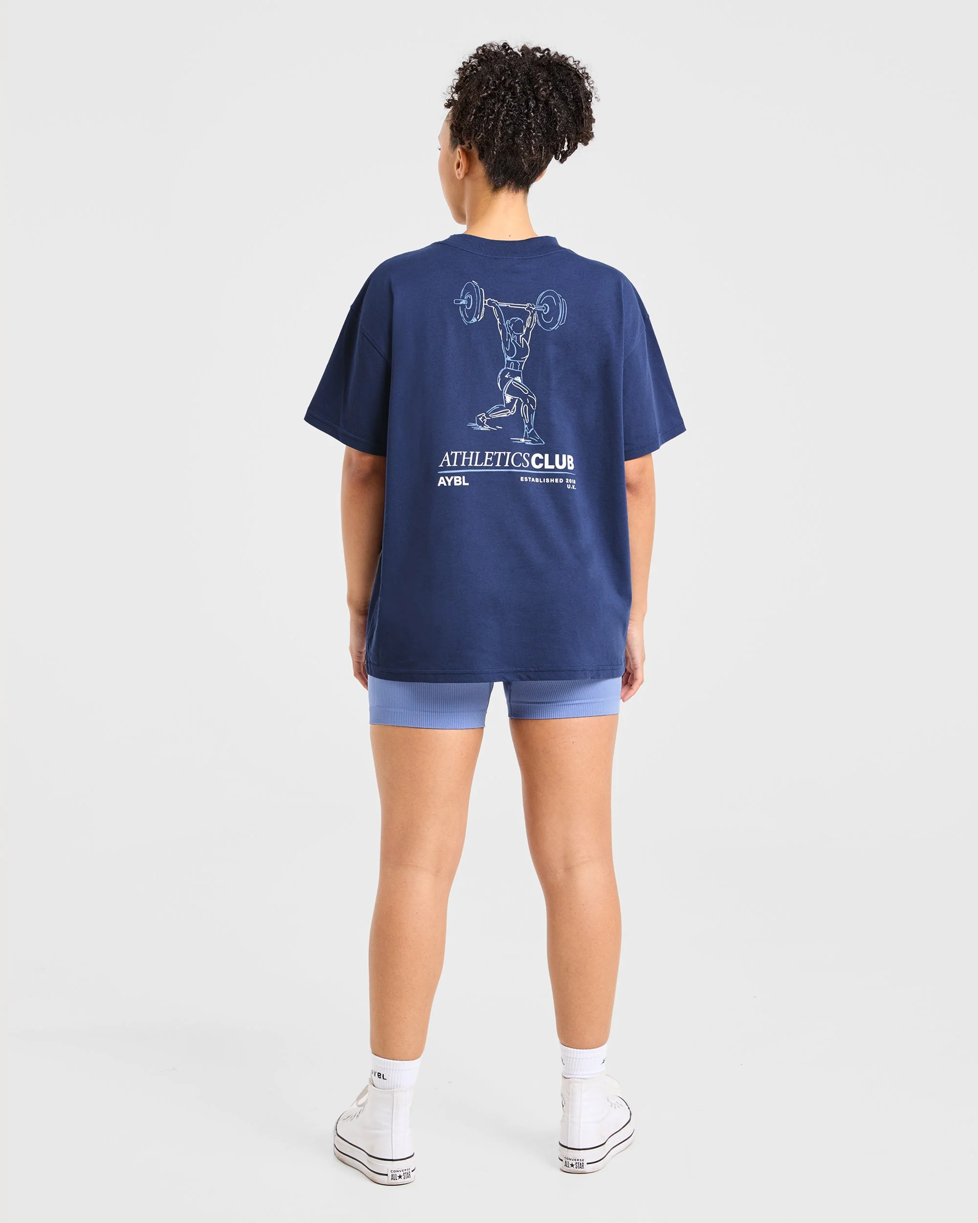 Power Lifting Illustration T Shirt - Bleu - Image 3