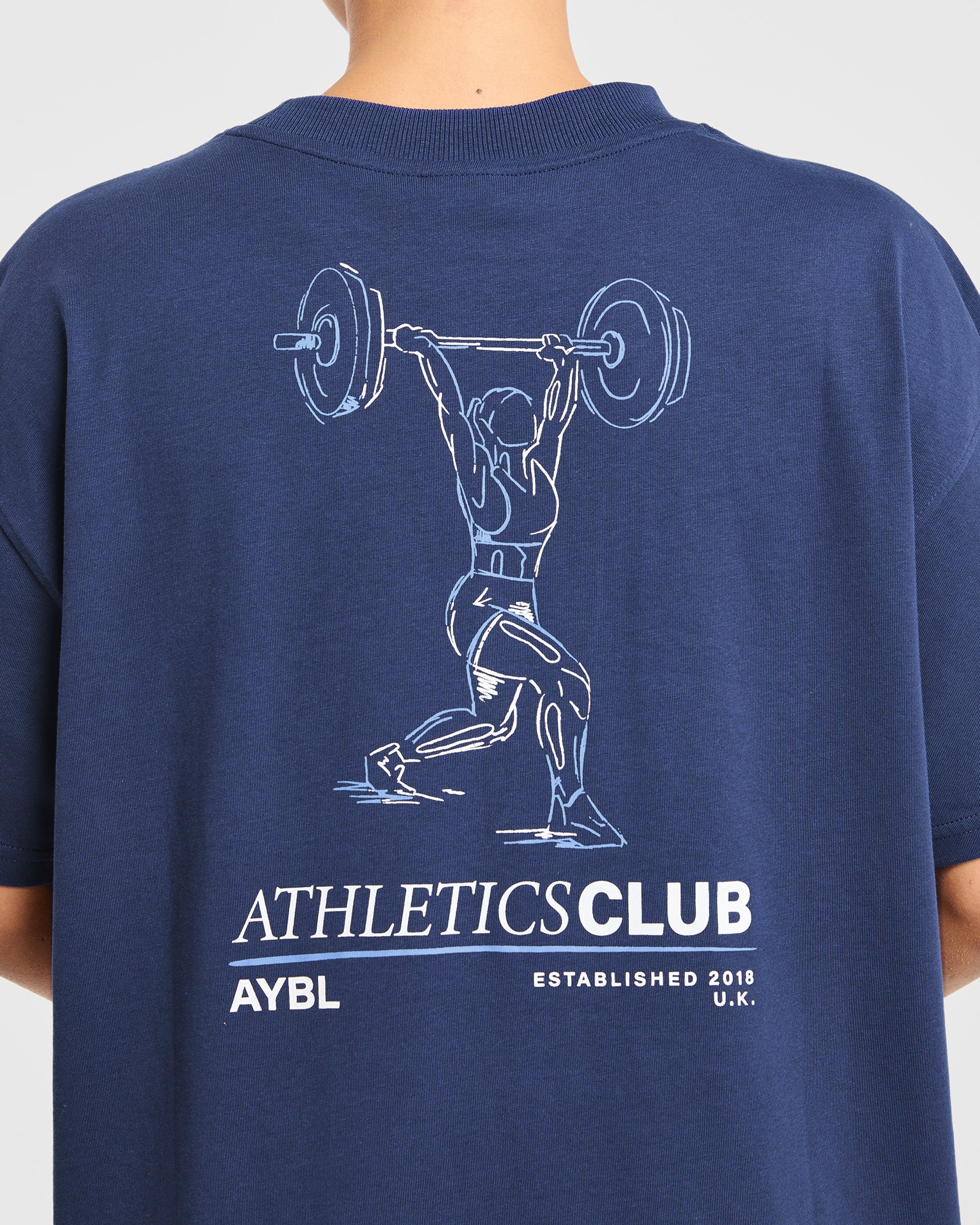 Power Lifting Illustration T Shirt - Bleu - Image 6