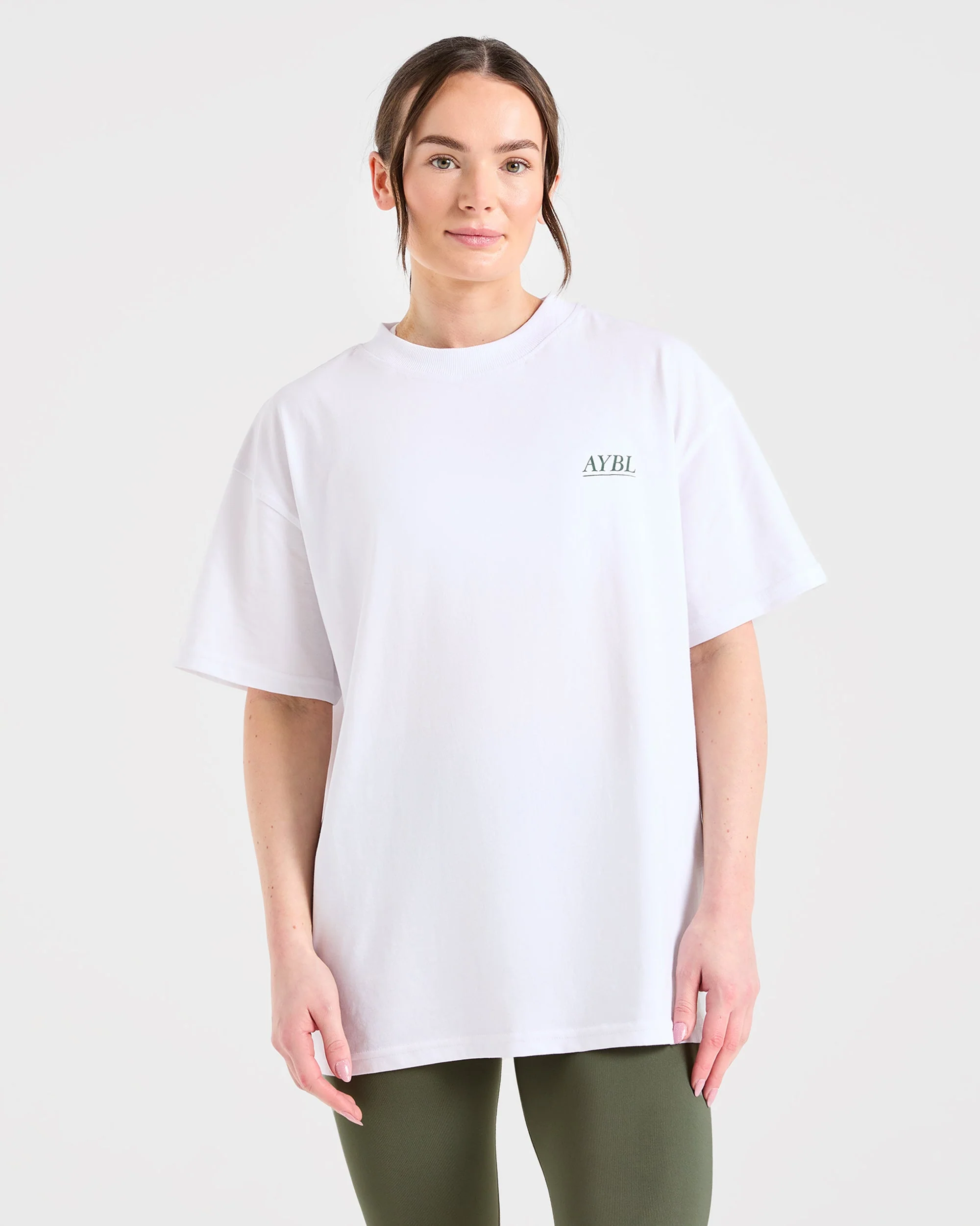 Power Lifting Illustration T Shirt - Blanc/Vert - Image 2