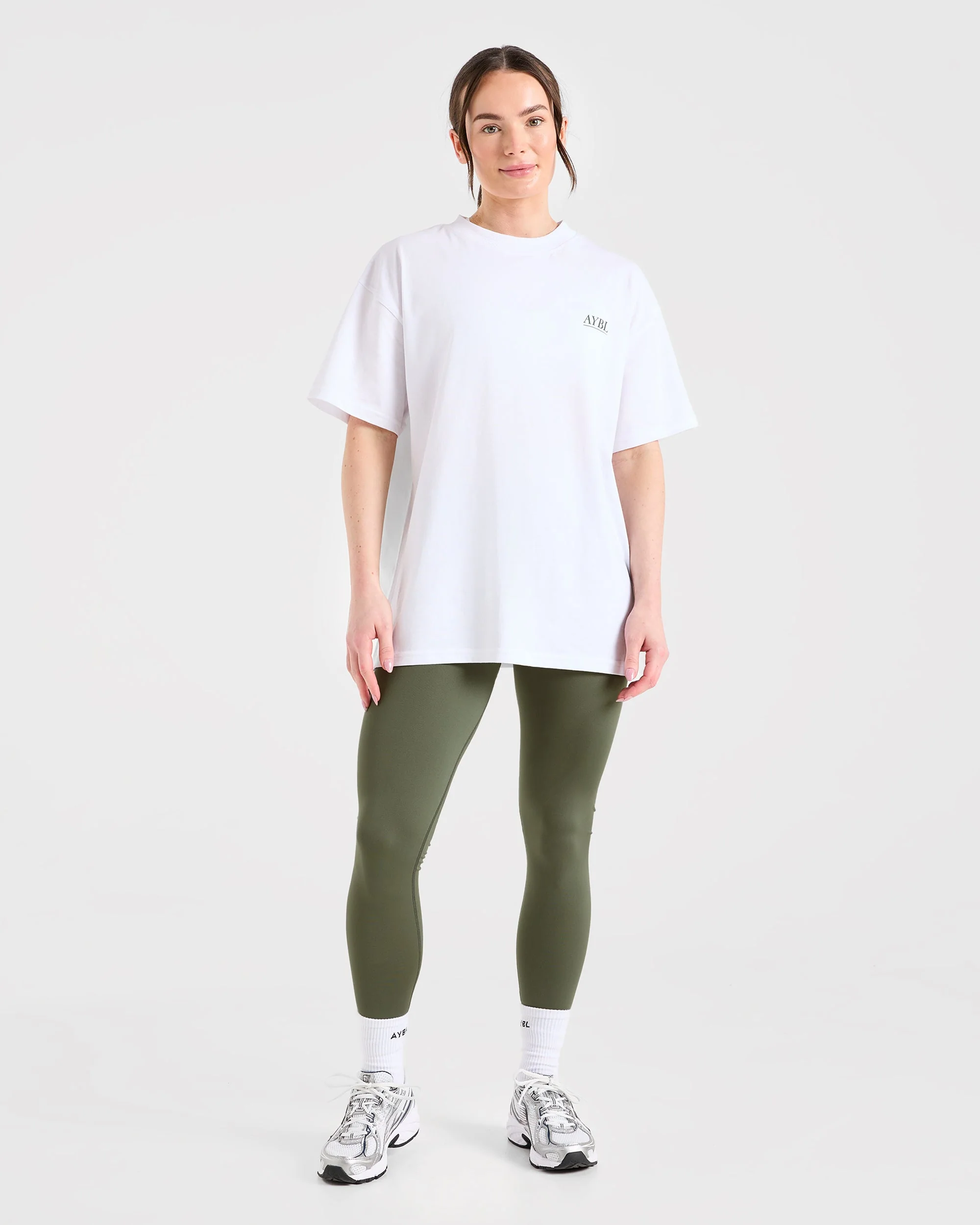 Power Lifting Illustration T Shirt - Blanc/Vert - Image 4