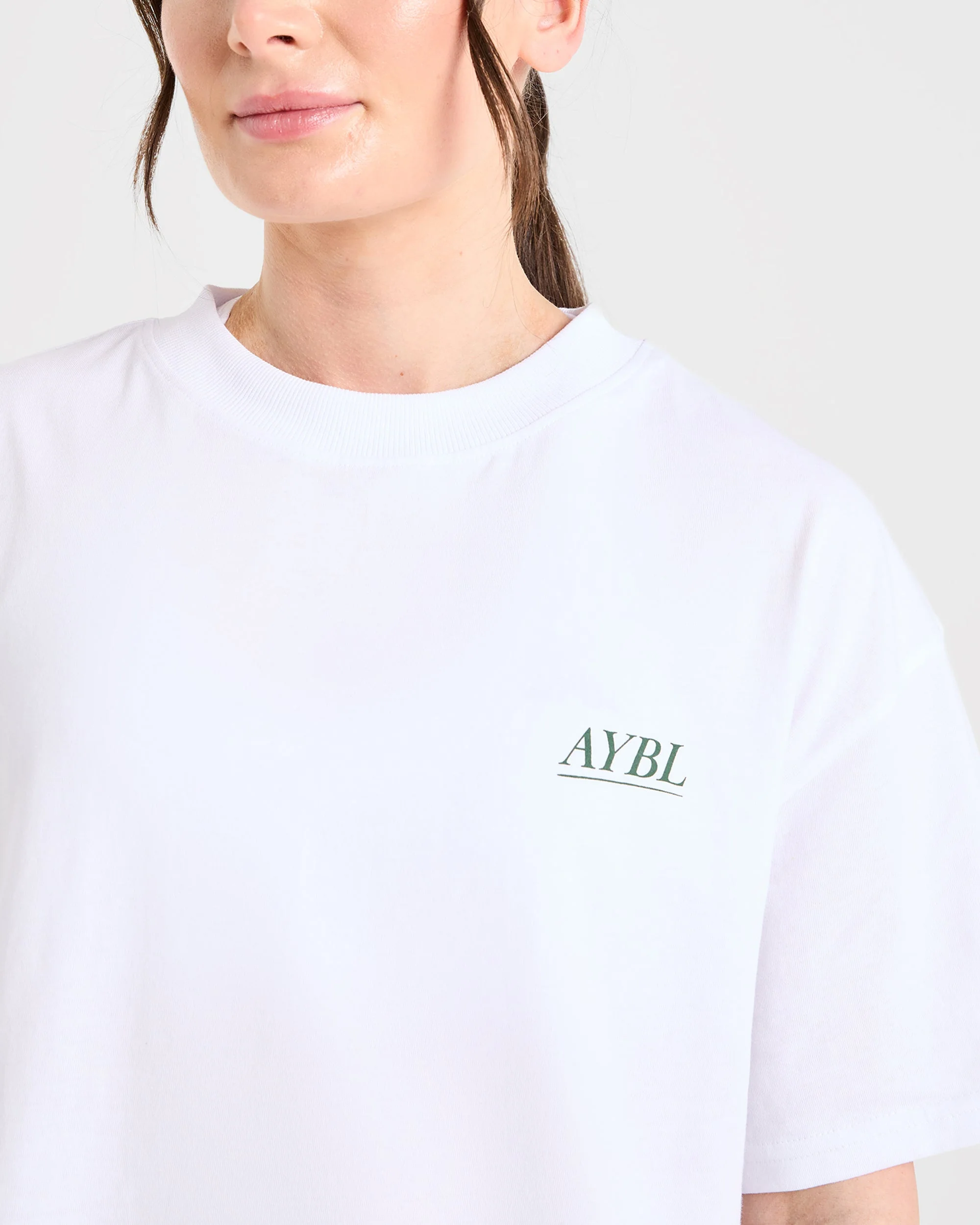 Power Lifting Illustration T Shirt - Blanc/Vert - Image 6