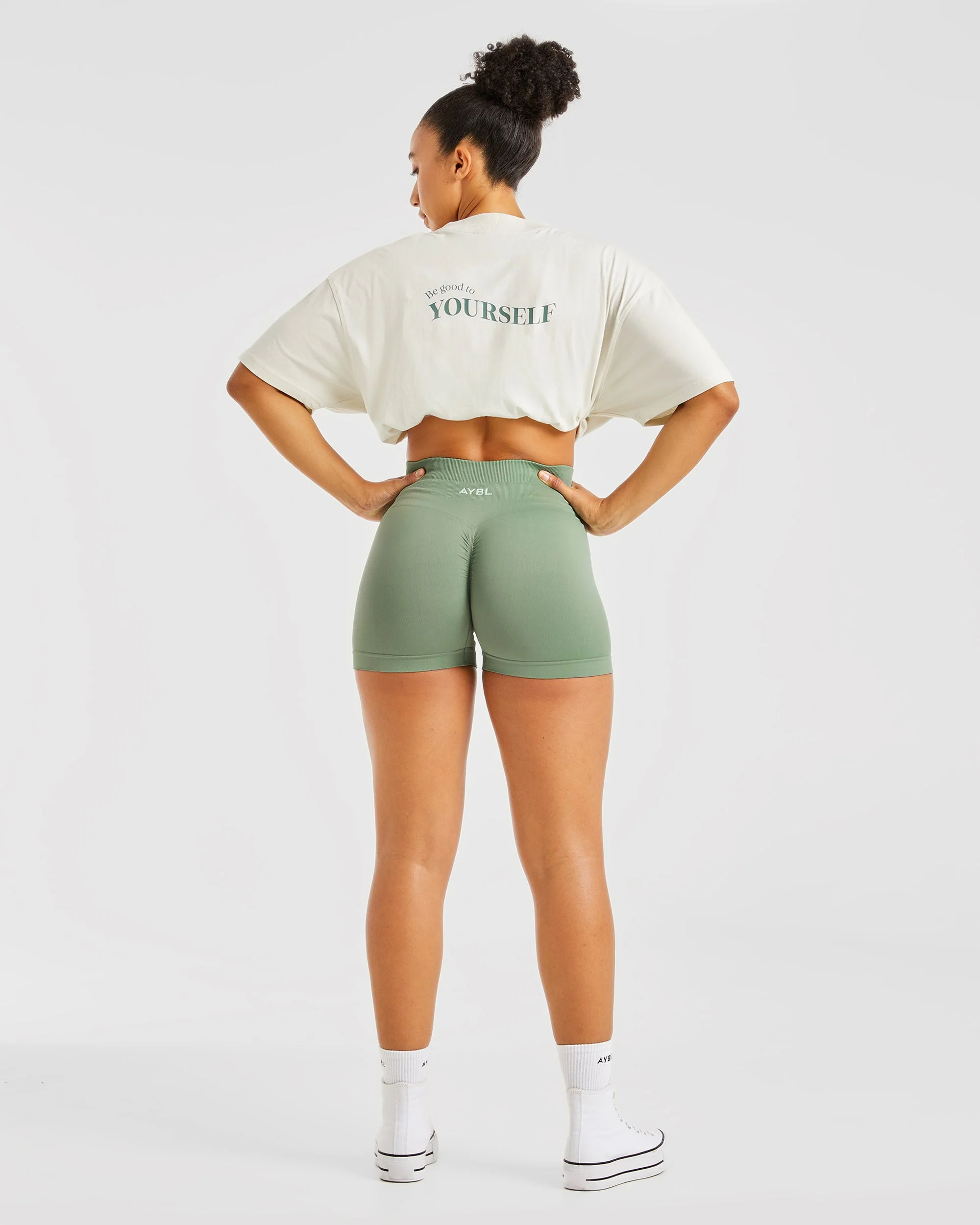 Power Seamless Shorts - Olive - Image 8