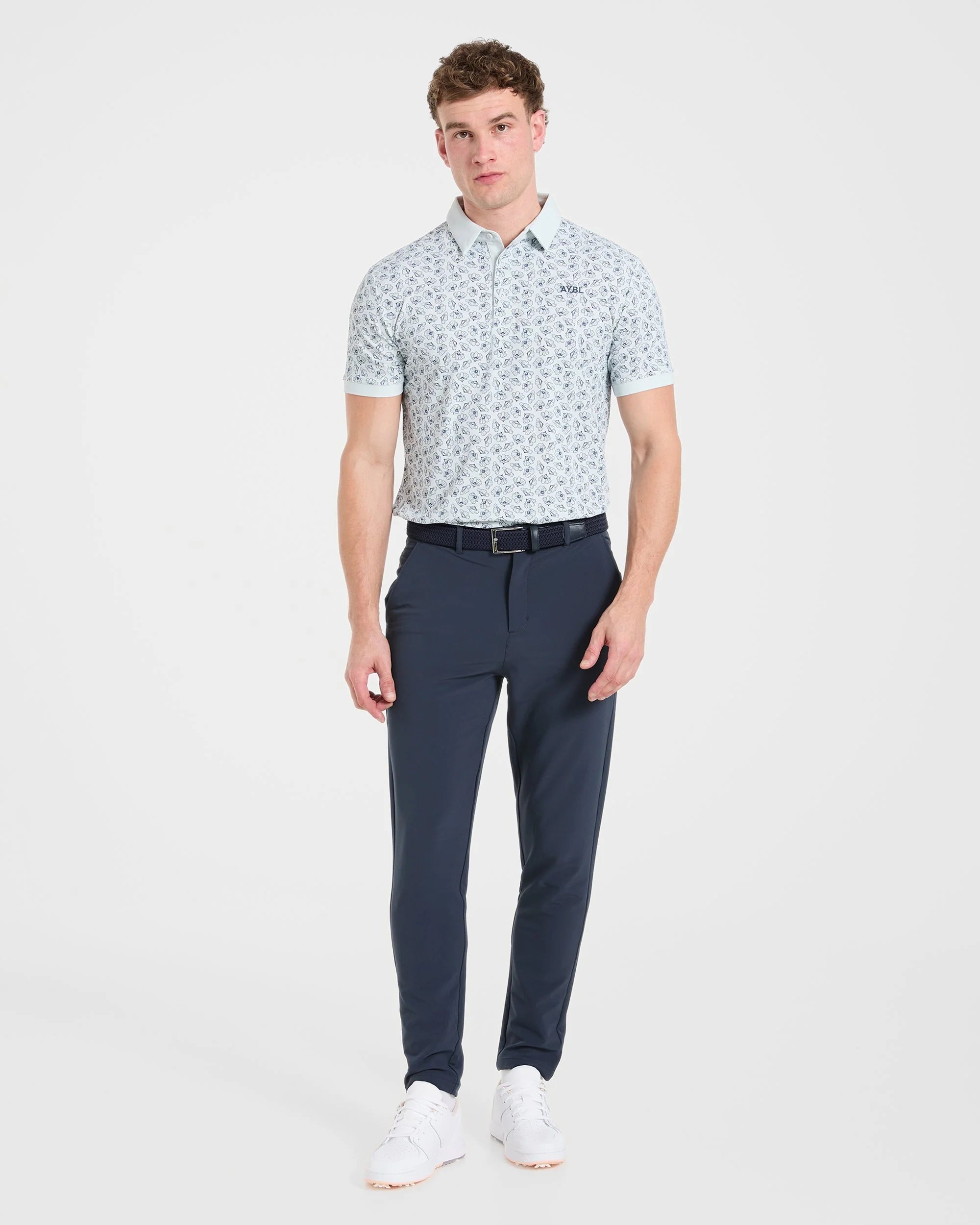 Precision Camellias Polo - Ice Bleu - Image 3