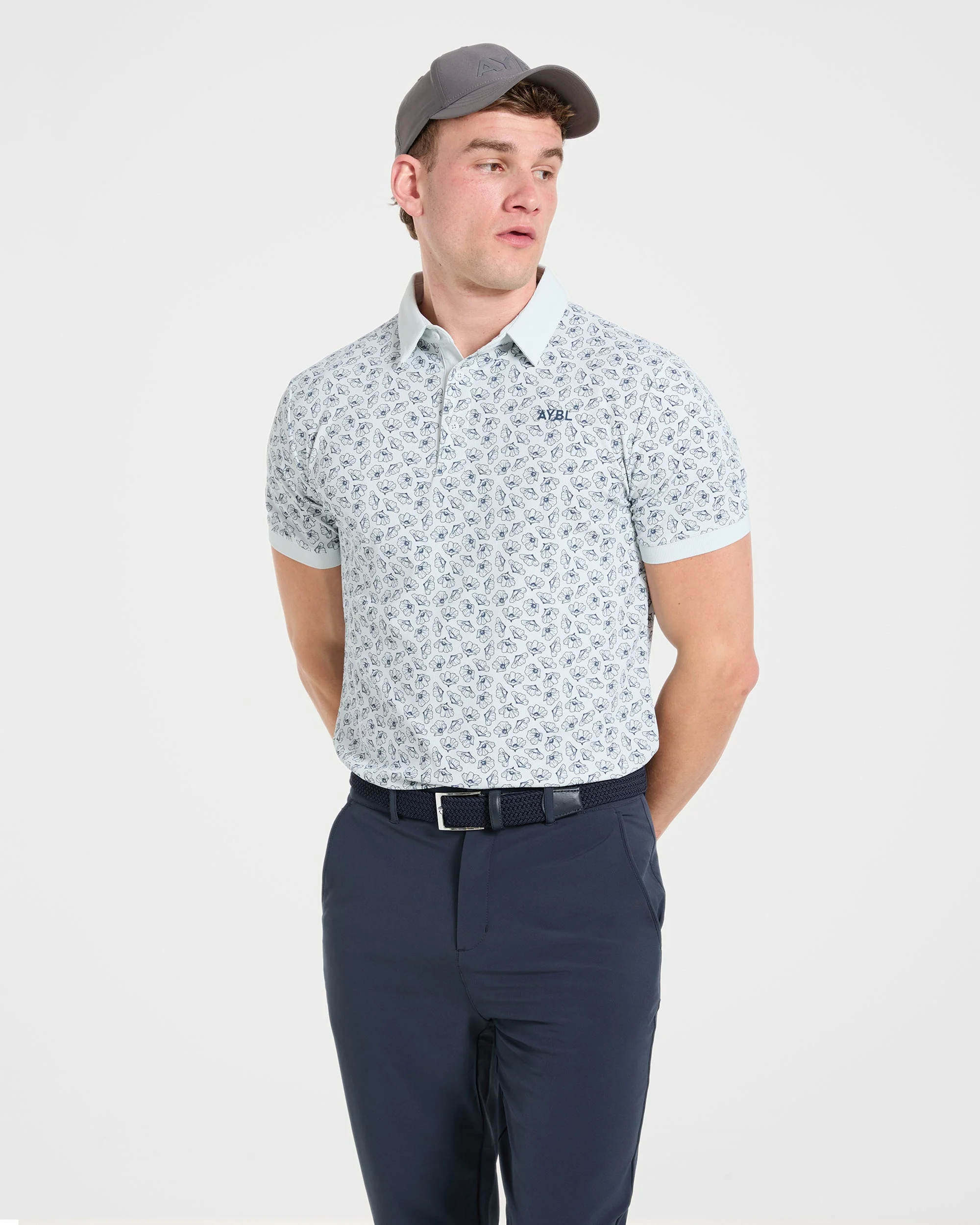Precision Camellias Polo - Ice Bleu - Image 8
